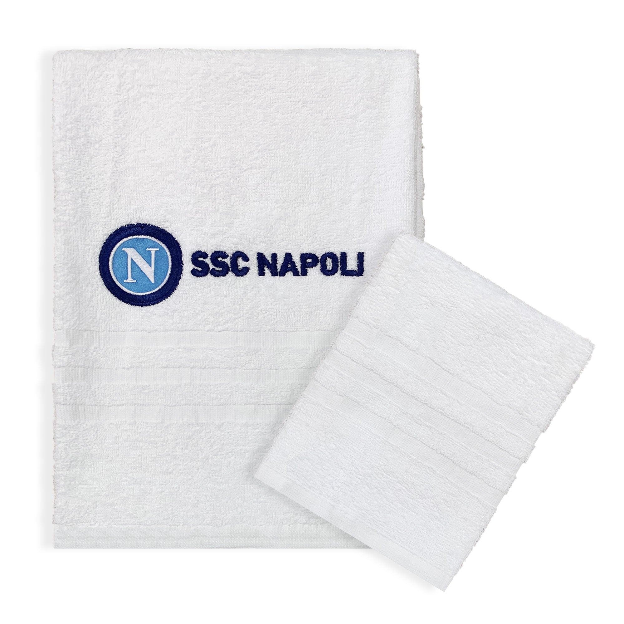 Set asciugamani bagno 1+1 SSC Napoli originale in spugna di puro cotone 6131