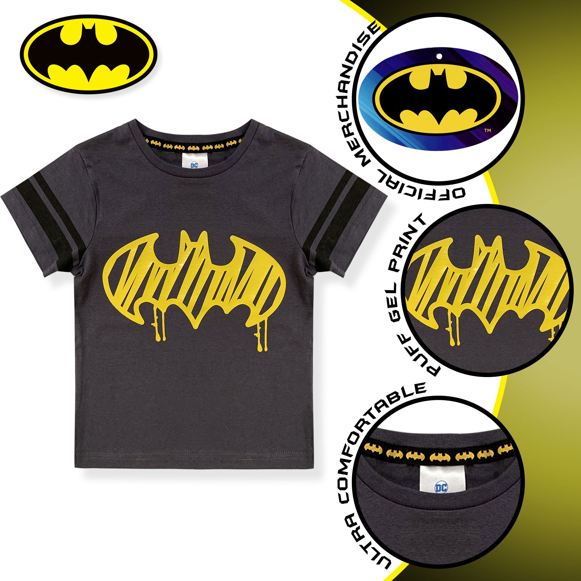 T-shirt Batman maglia bambino mezze maniche in cotone maglietta bimbo 6183