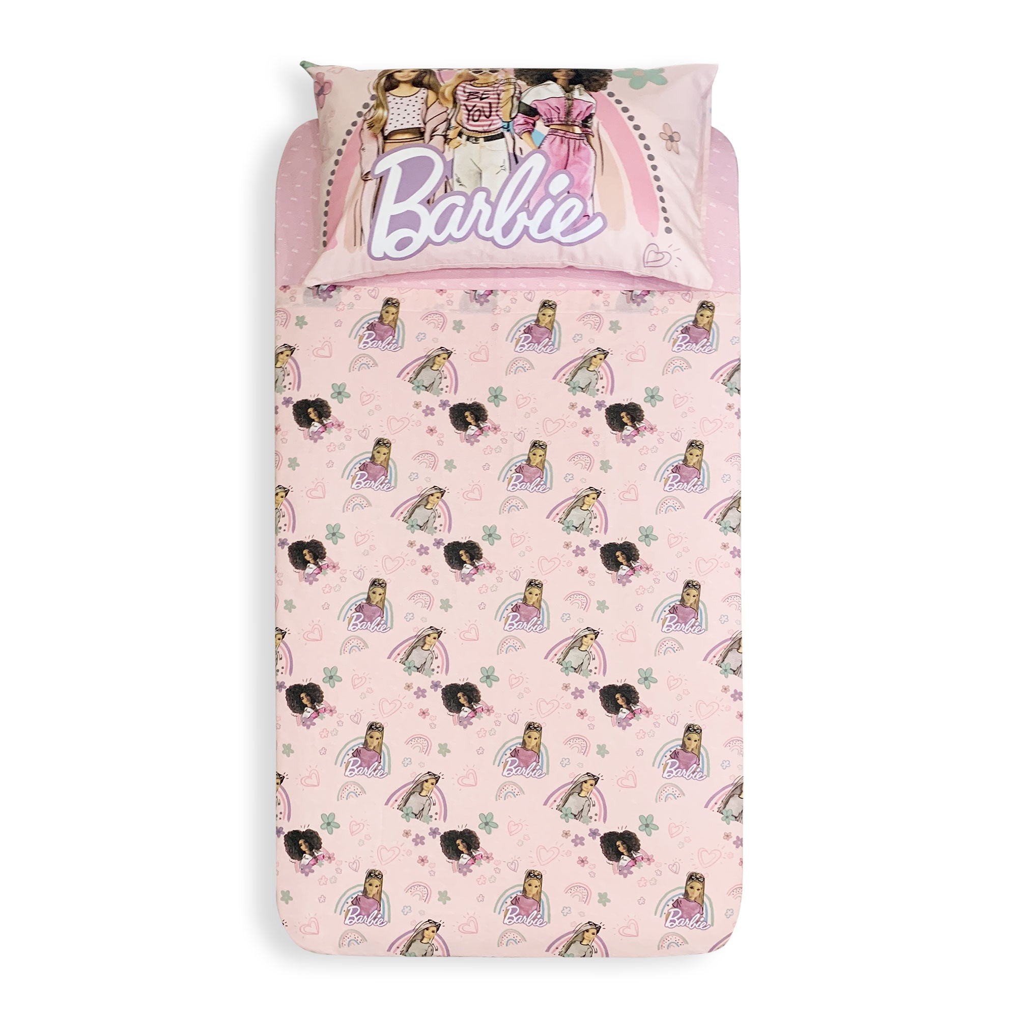 Completo letto lenzuolo singolo Barbie 1 posto in Cotone 6196