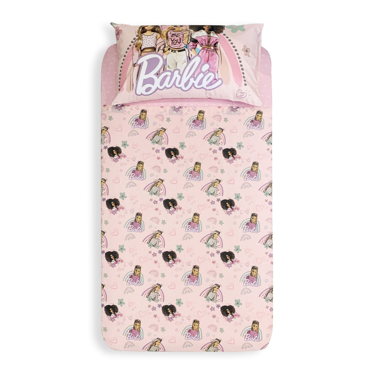 Completo letto lenzuolo singolo Barbie 1 posto in Cotone 6196