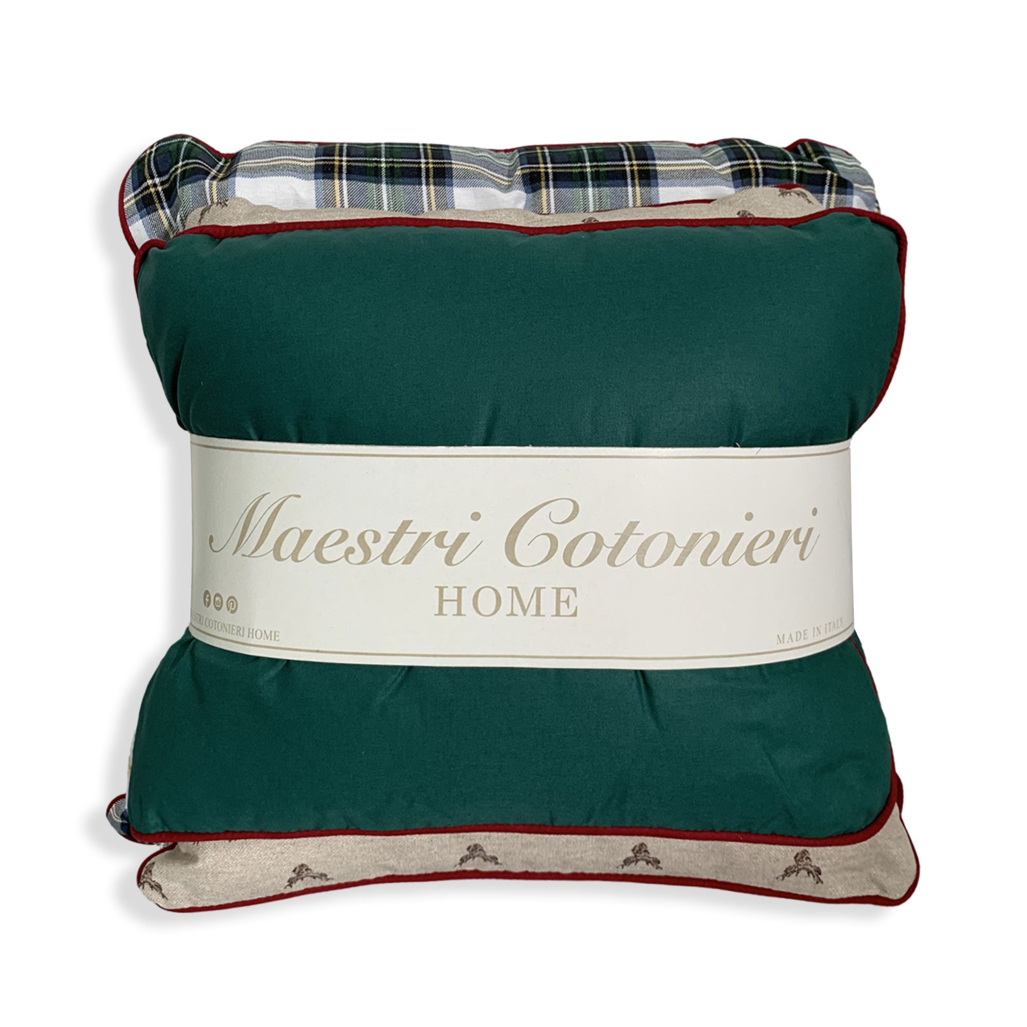 Cuscini natalizi decorativi addobbi decori Natale Maestri Cotonieri Tartan 6240
