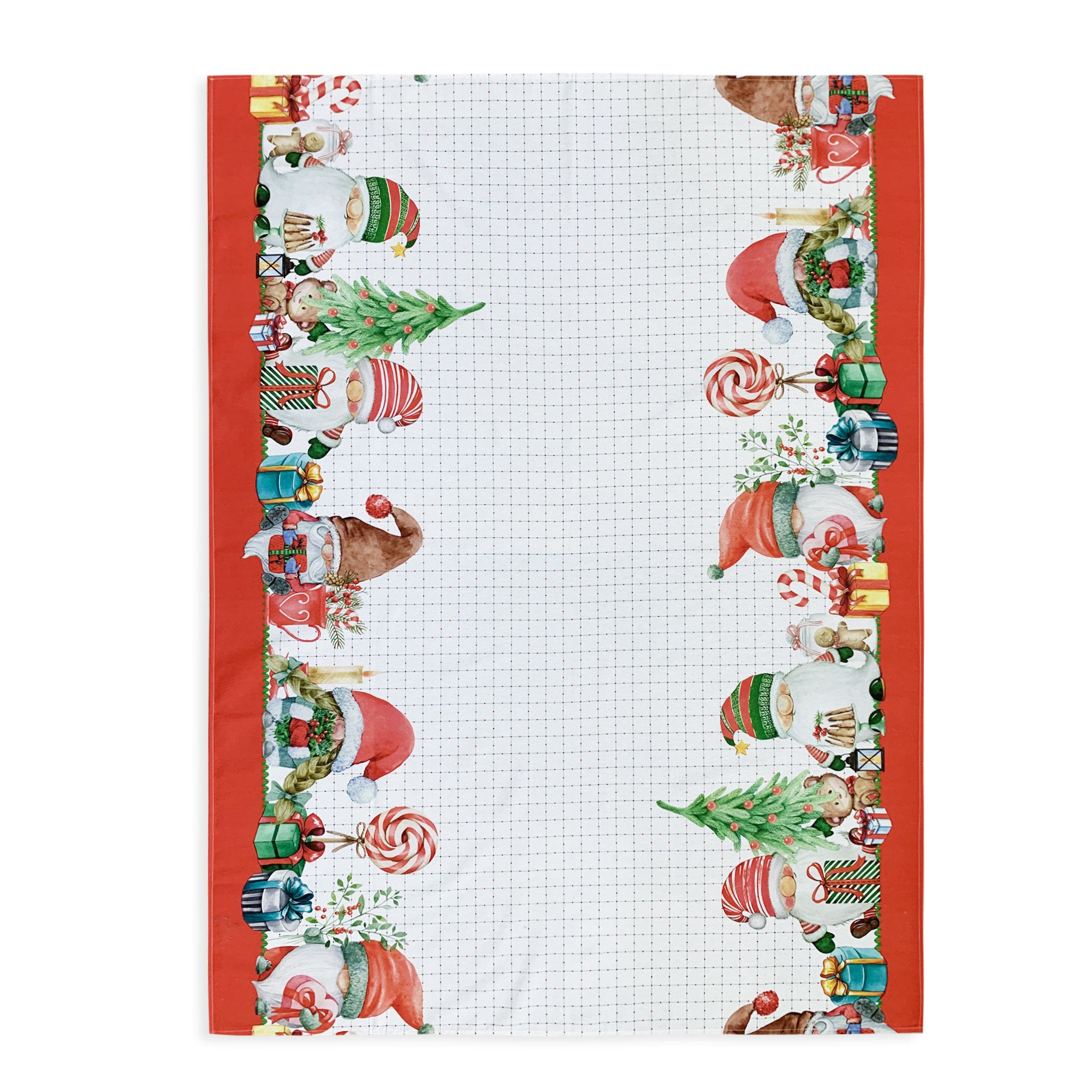 Tovaglia Natalizia 12 posti Gnomi di Natale in cotone Maestri Cotonieri 6244