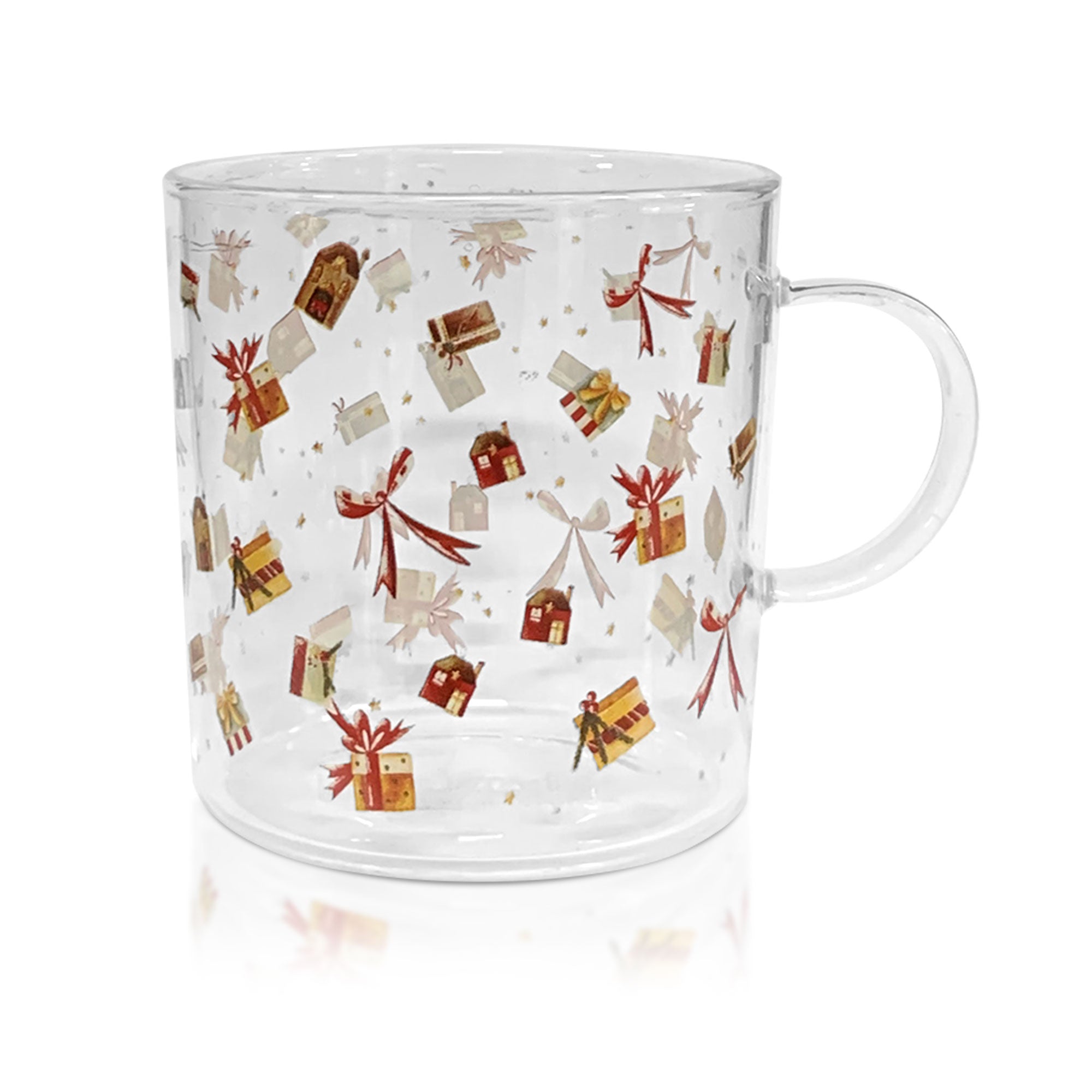 Tazze natalizie Nuvole di Stoffa in vetro Tazza Decori Natale Carol 350ml 6279