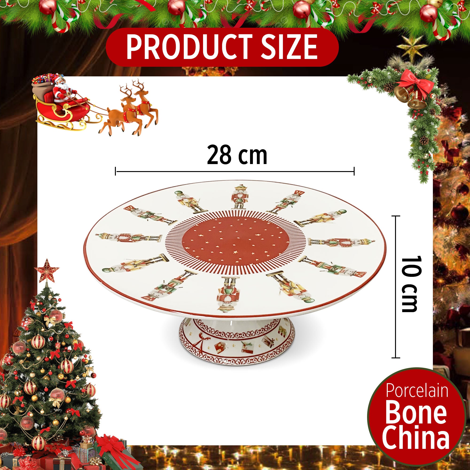 Alzatina natalizia Nuvole di Stoffa in porcellana Schiaccianoci Carol 6281