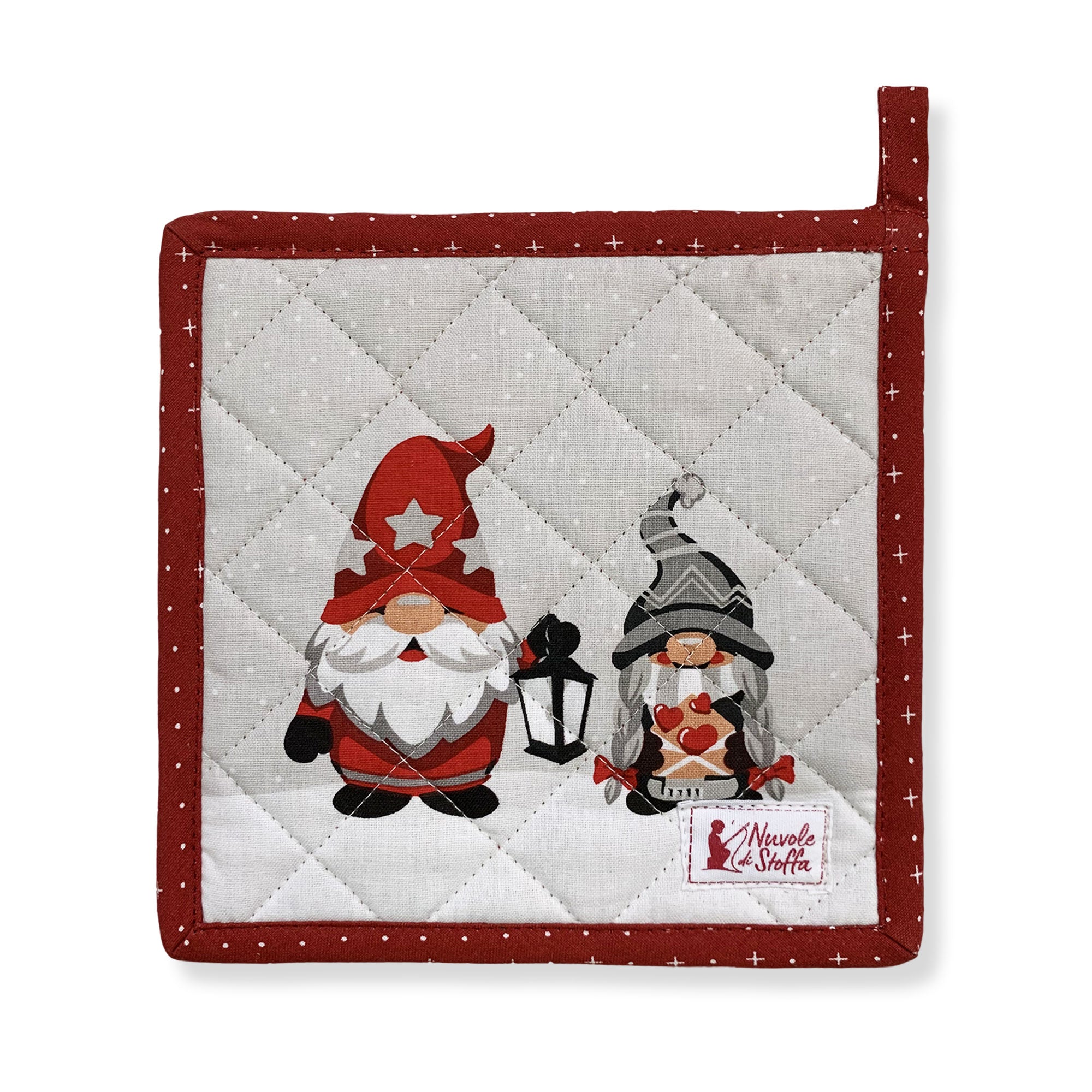 Presina da forno natalizia Nuvole di Stoffa in cotone decoro Natale Klaus 6316