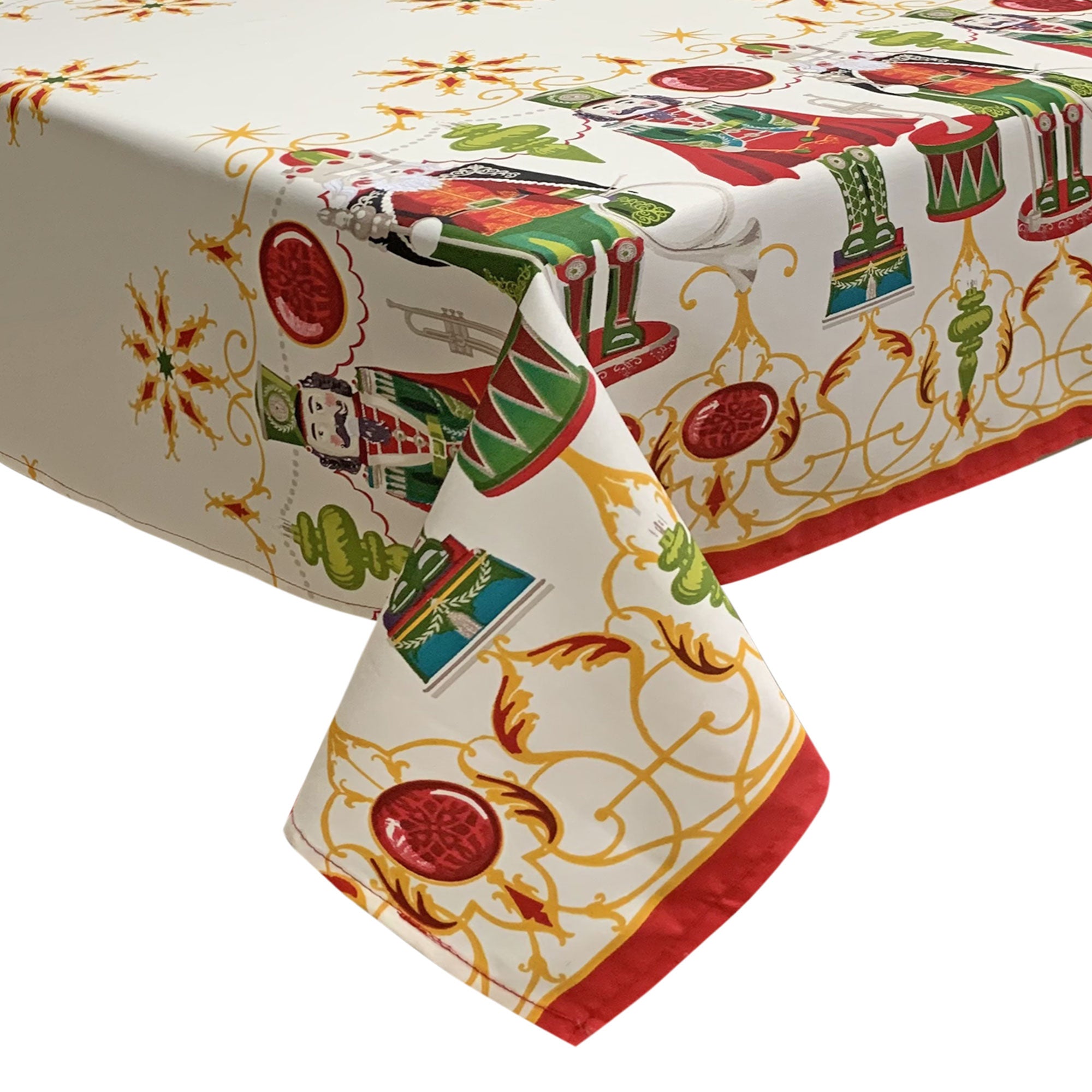 Tovaglia Natalizia in rasatello stampata Preziosa Home 12 posti Natale 6381