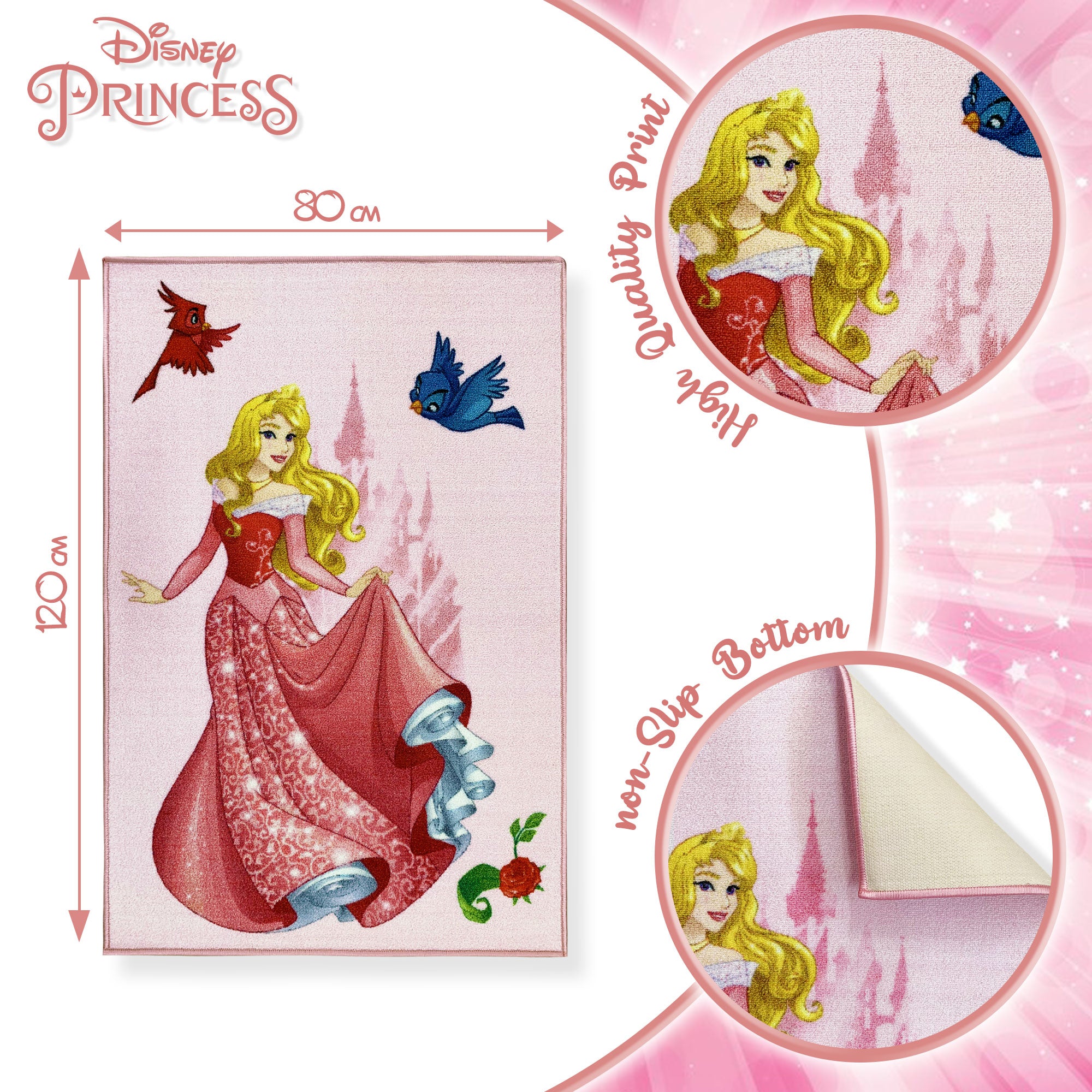 Tappeto antiscivolo Disney Princess Aurora la bella addormentata 80x120cm 6387