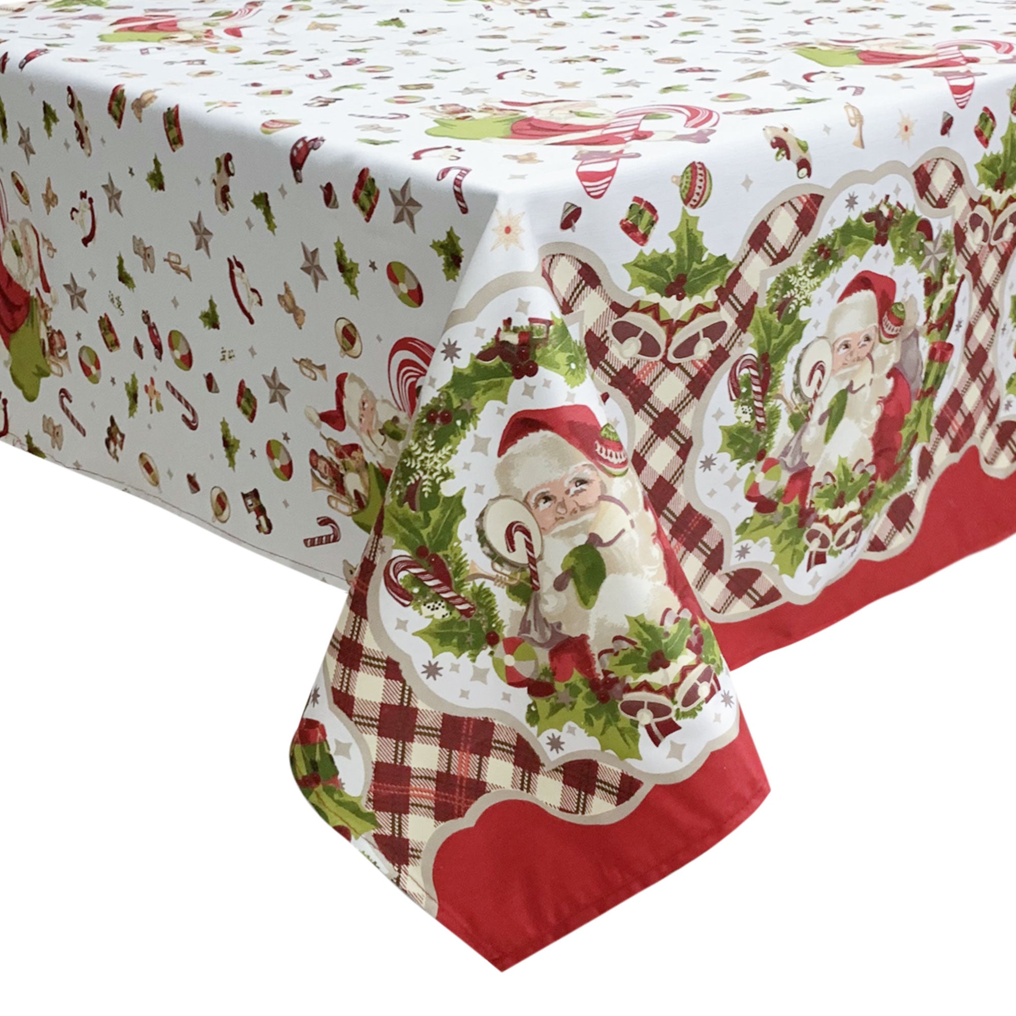 Tovaglia Natalizia in rasatello stampata Preziosa Home 12 posti Natale 6405