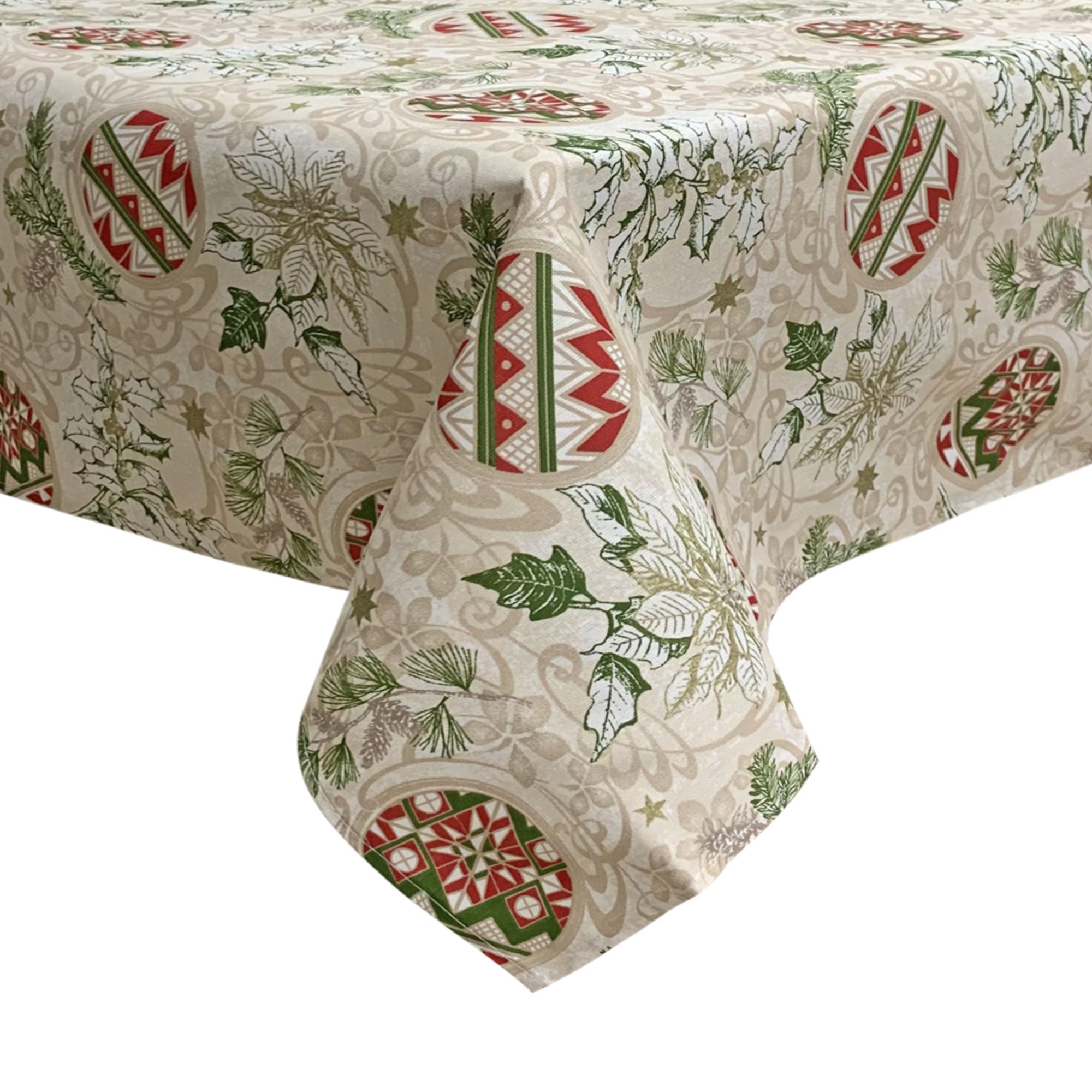 Tovaglia Natalizia panama stampata Preziosa Home 12 posti Natale Abete 6444