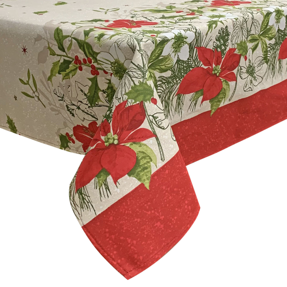 Tovaglia Natalizia panama stampata Preziosa Home 24 posti Natale Abete 6453