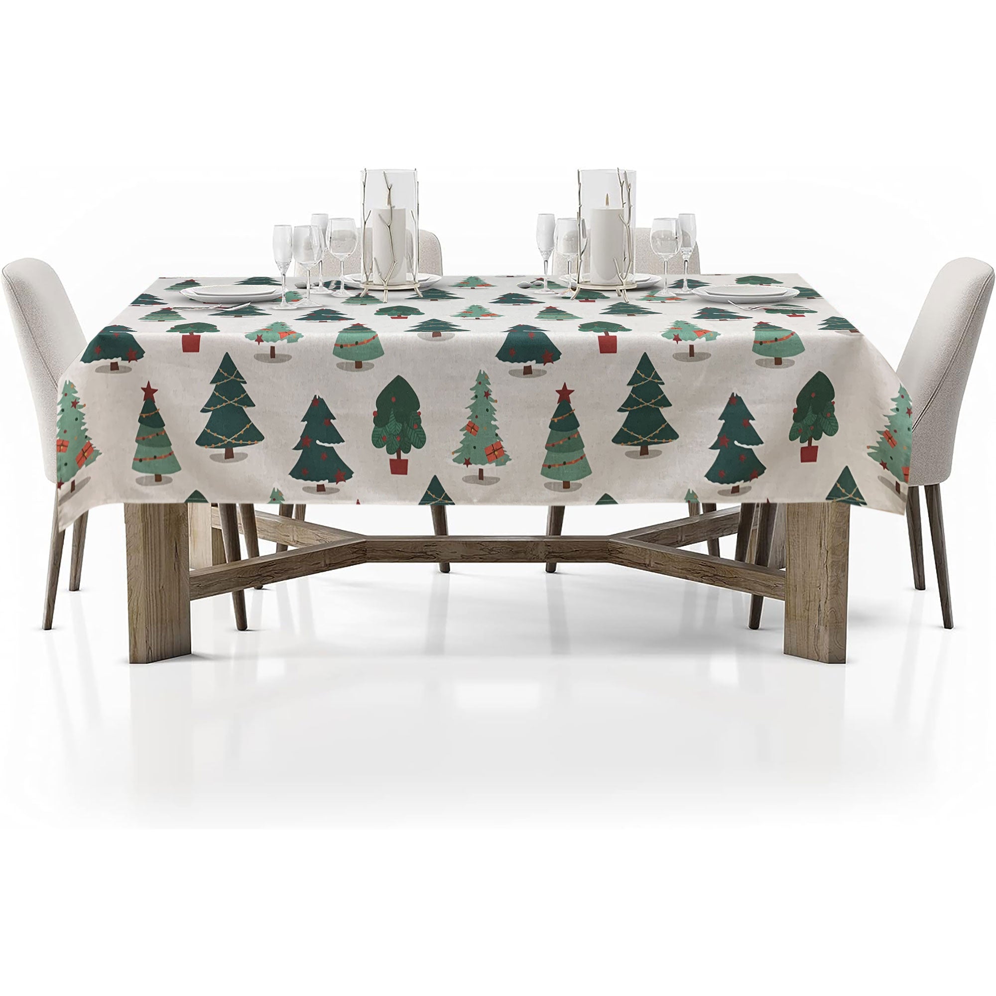 Copritavolo Natalizio Maestri Cotonieri Alberi Natale tovaglia 12 posti 6469