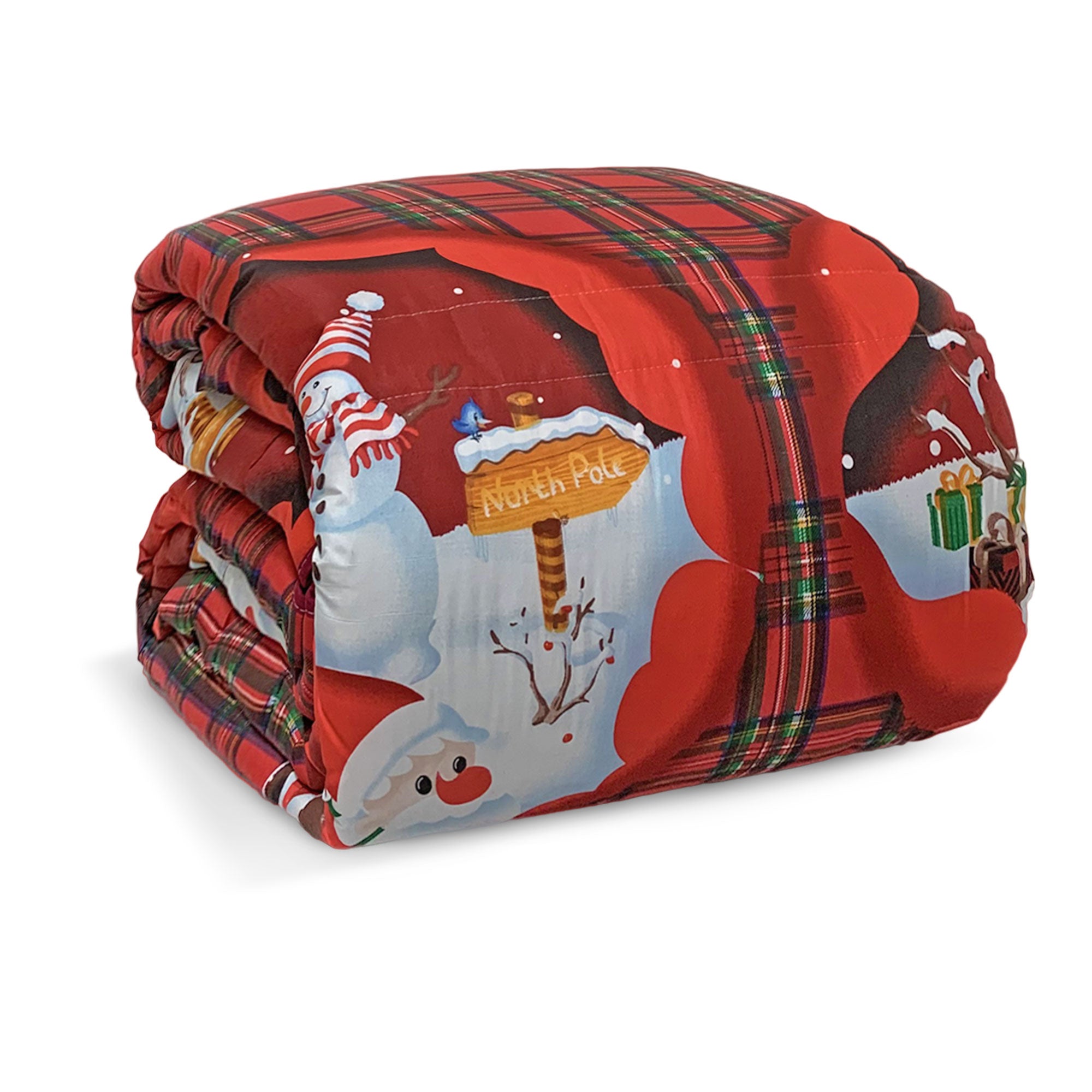 Trapunta natalizia piumone invernale letto singolo 1 posto Babbo Natale 6516