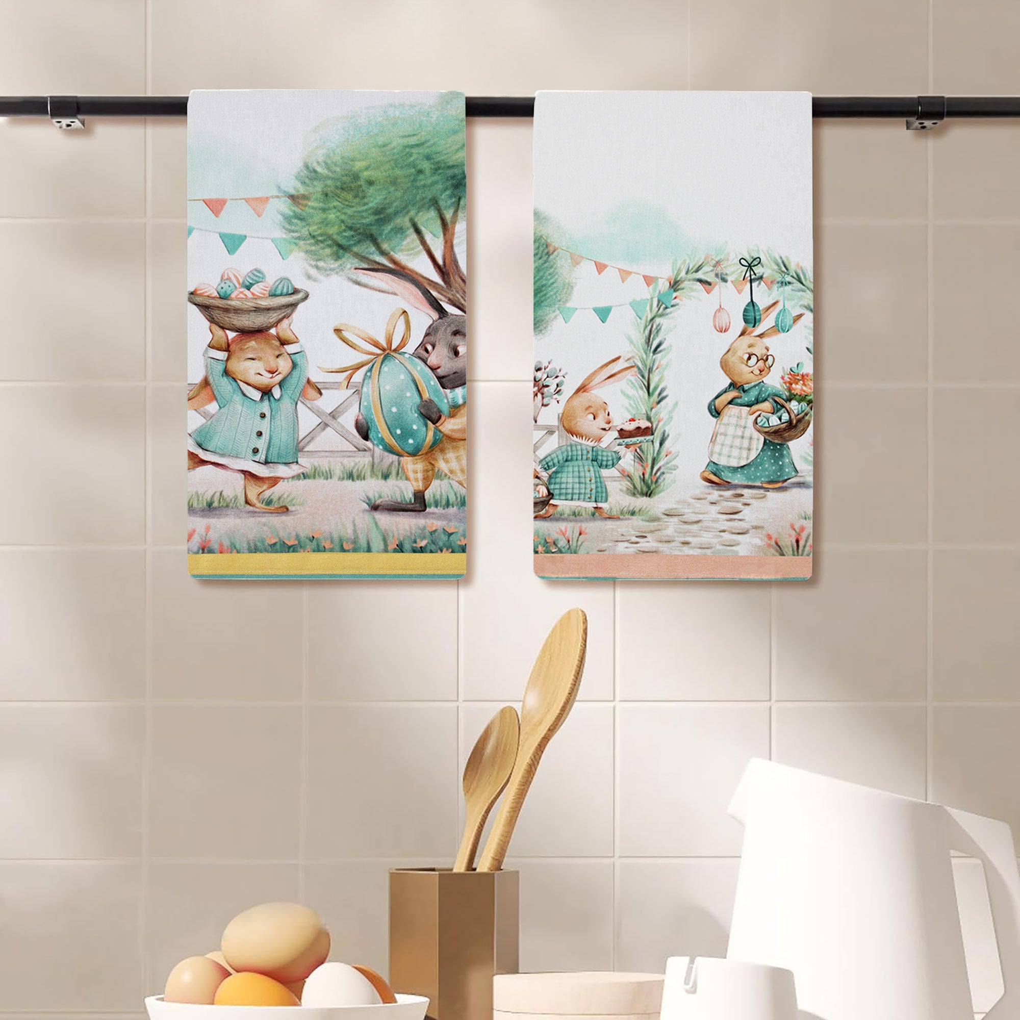 Set Strofinacci pasquali 6pz Maestri Cotonieri Dolce Pasqua in cotone 6577