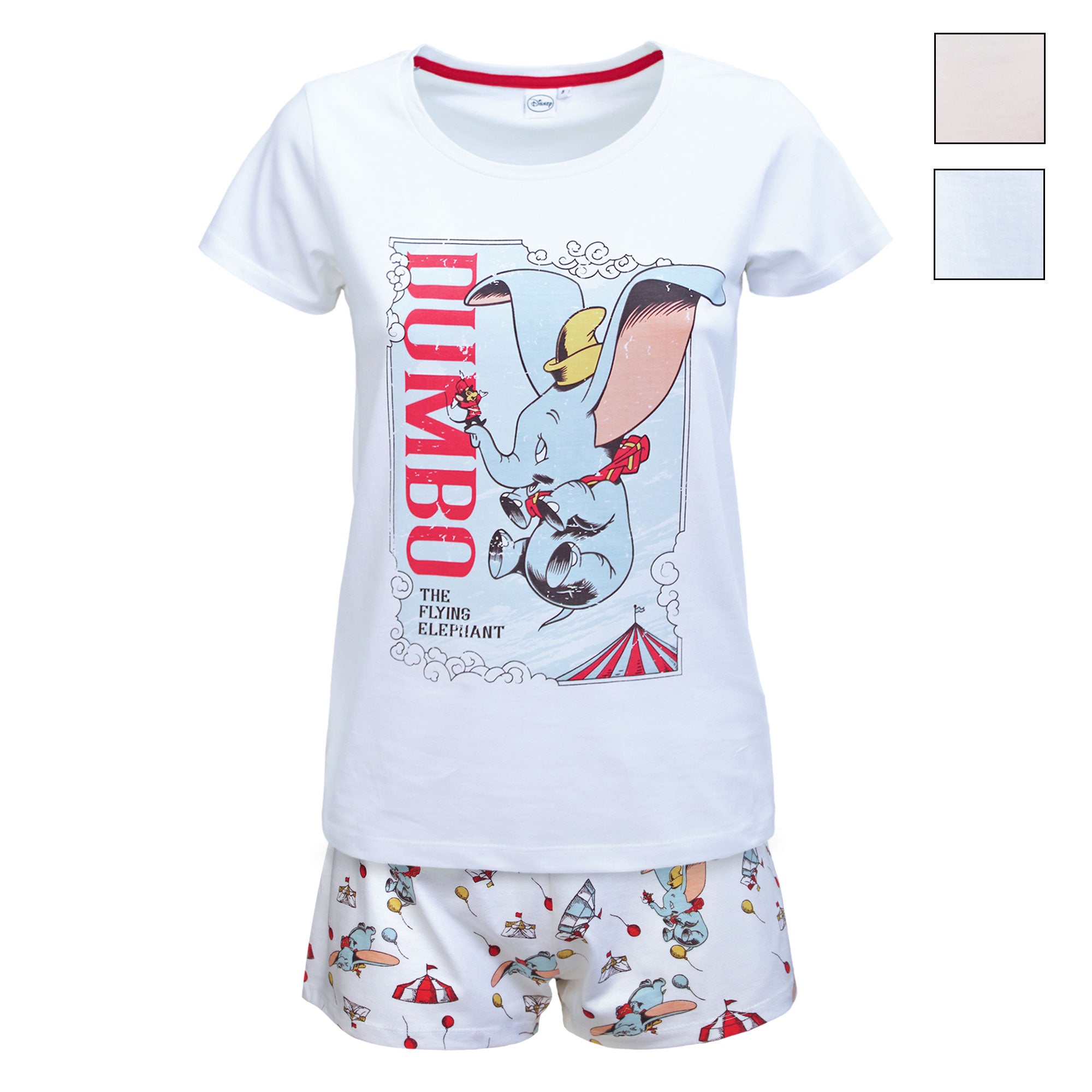 Pigiama donna Disney Dumbo T-shirt e shorties ragazza in cotone 6578