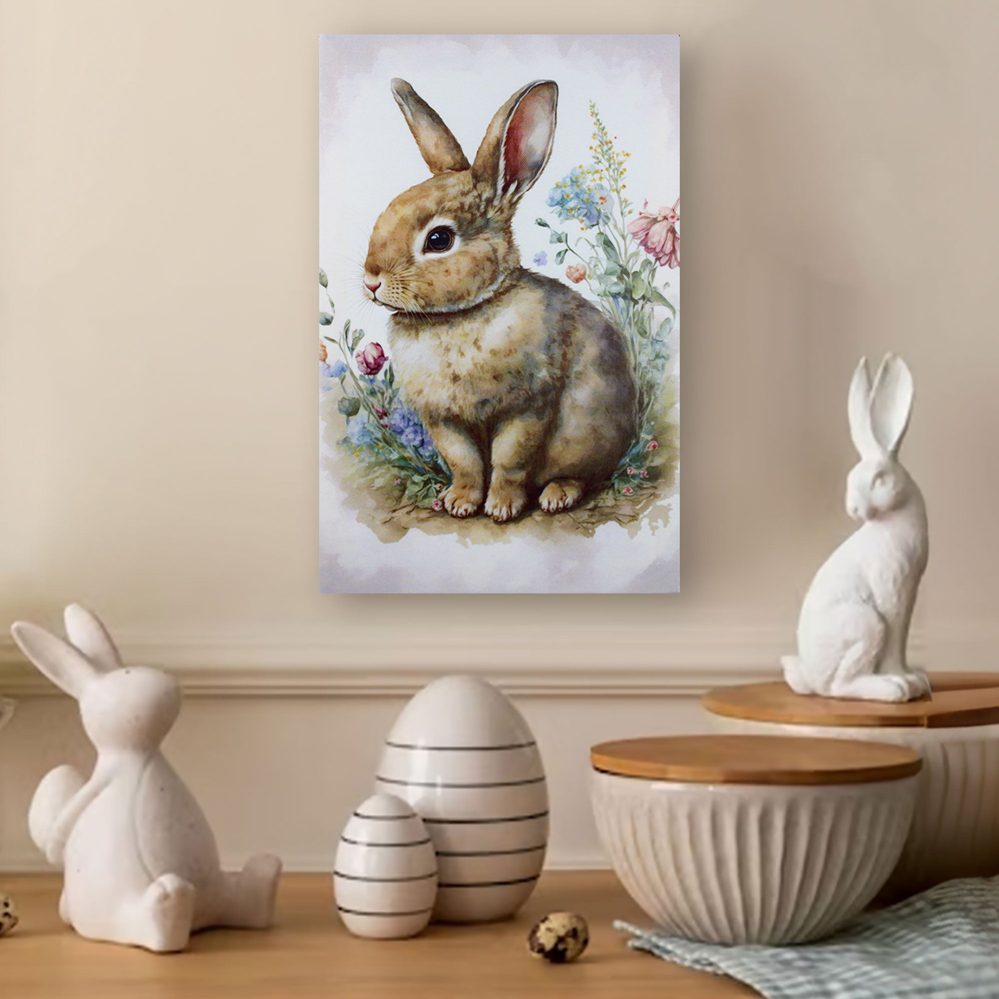 Quadro pasquale da appendere Decorazione Pasqua Nuvole di Stoffa Bunny 6651