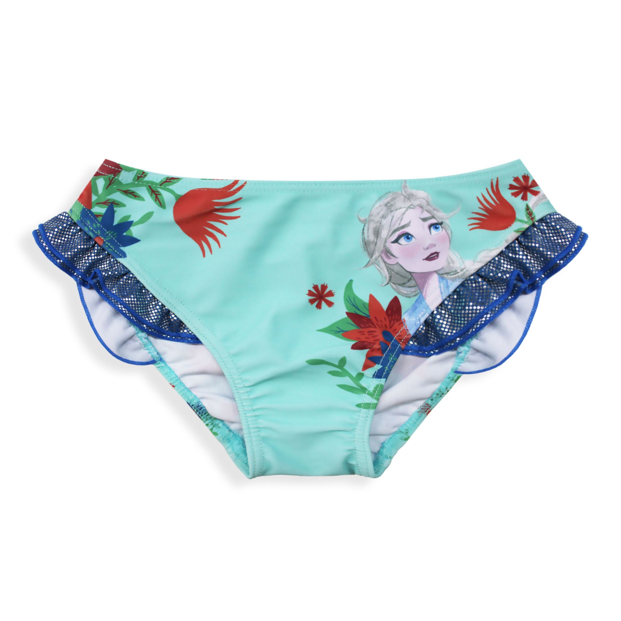 Costume da bagno slip mare per bambina Disney Frozen Elsa con volant bimba 6656