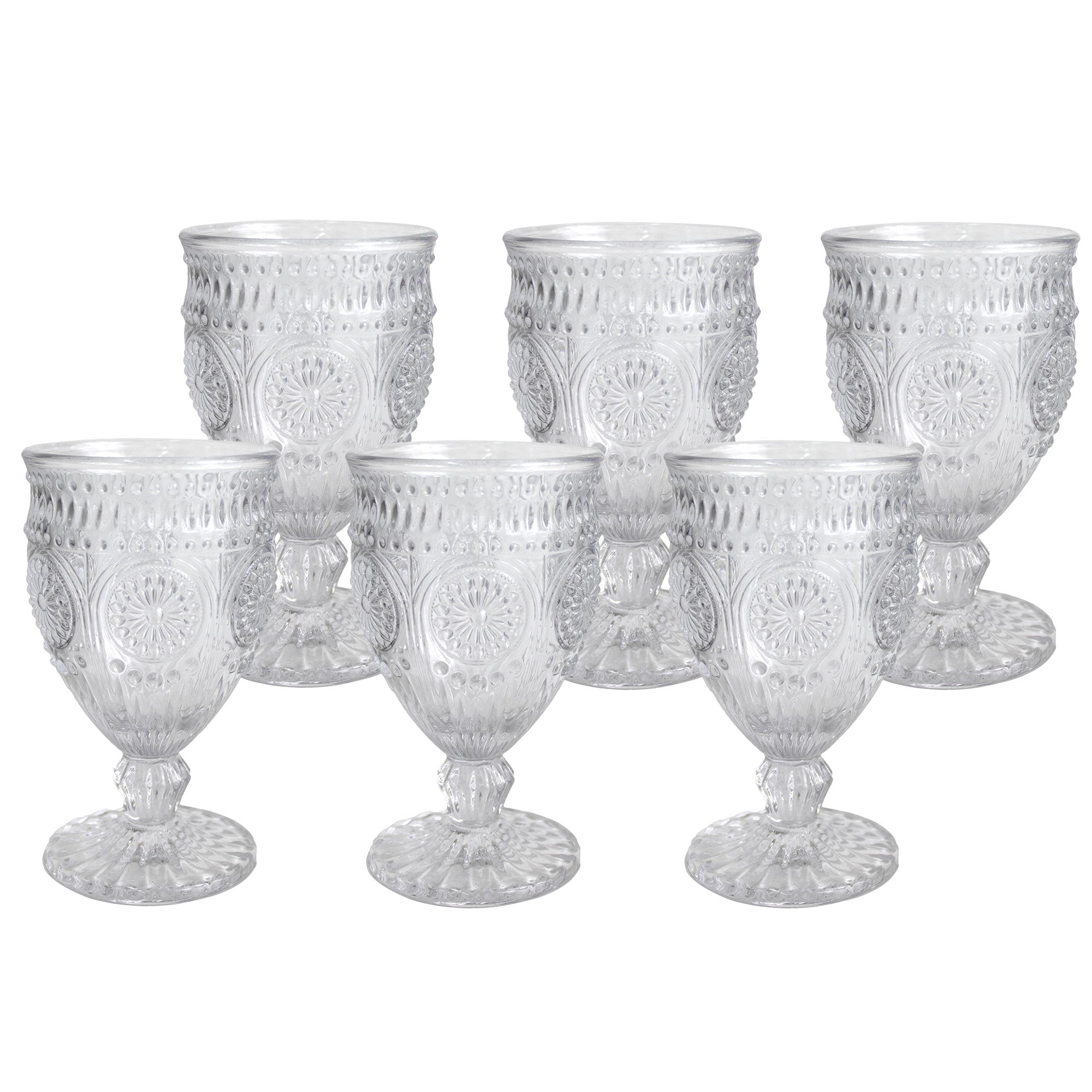 Calici da vino bicchieri Nuvole di Stoffa Shabby chic in vetro 6pz h14cm 6672