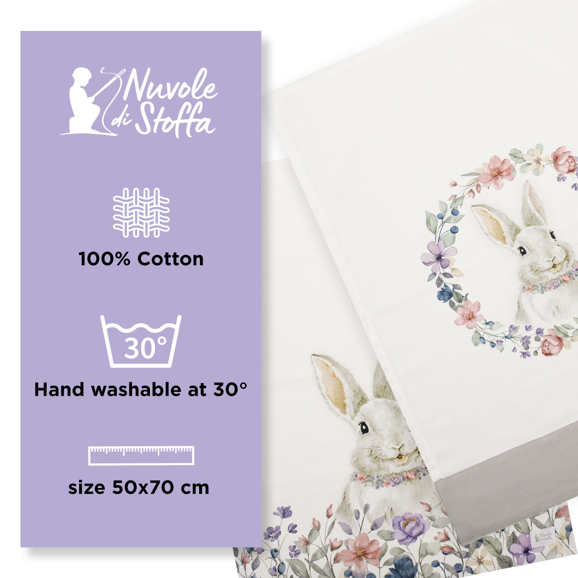 Strofinacci pasquali Nuvole di Stoffa Bunny in cotone Decori Pasqua 6698