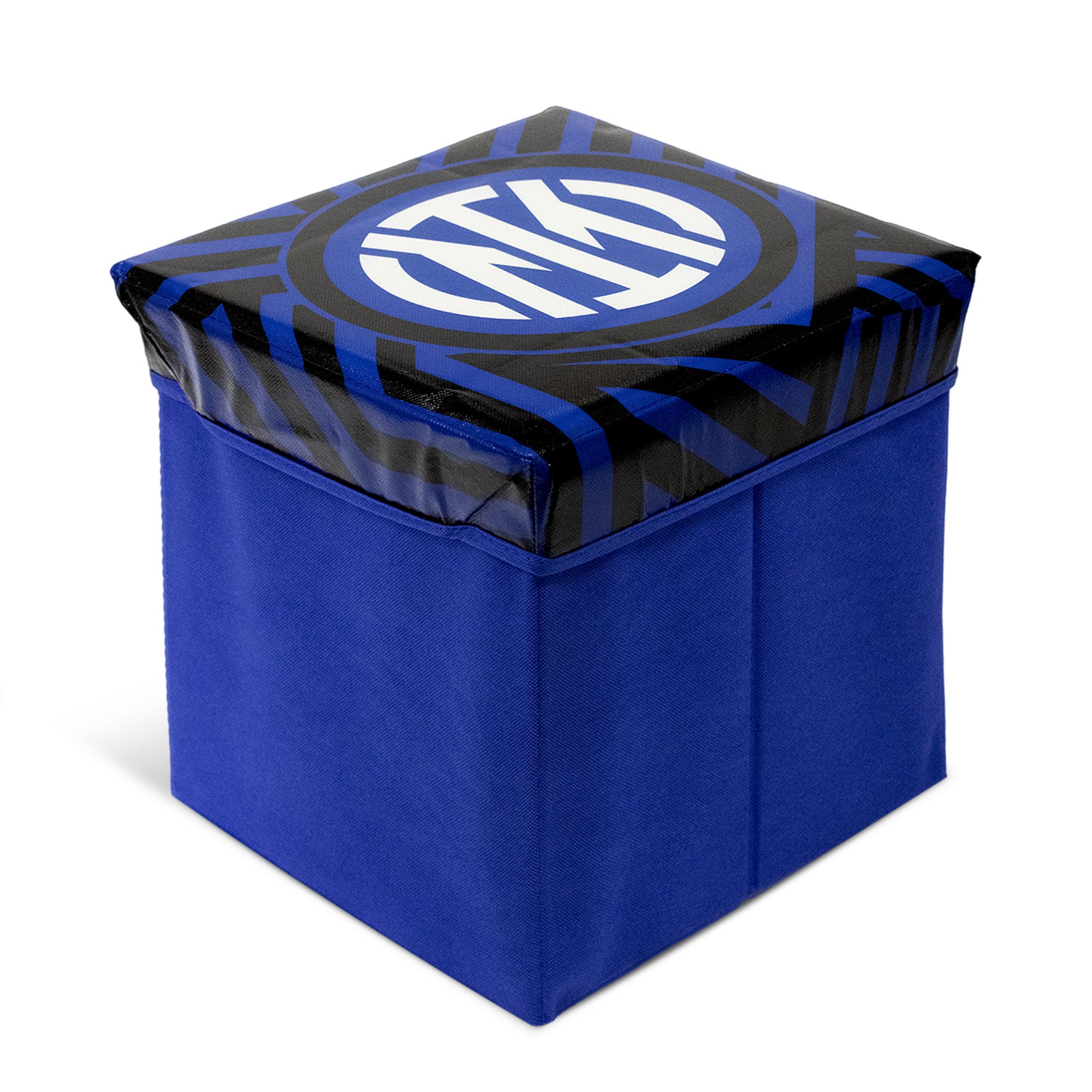 Pouf Contenitore Inter Panca Baule Poggiapiedi 31x31x32cm Arredo Calcio 6741