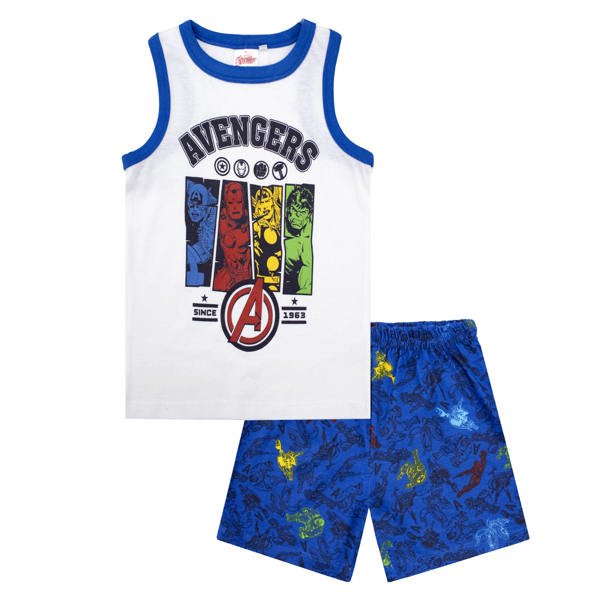 Pigiama bambino Marvel Avengers canotta e pantalone corto estivo cotone 6777
