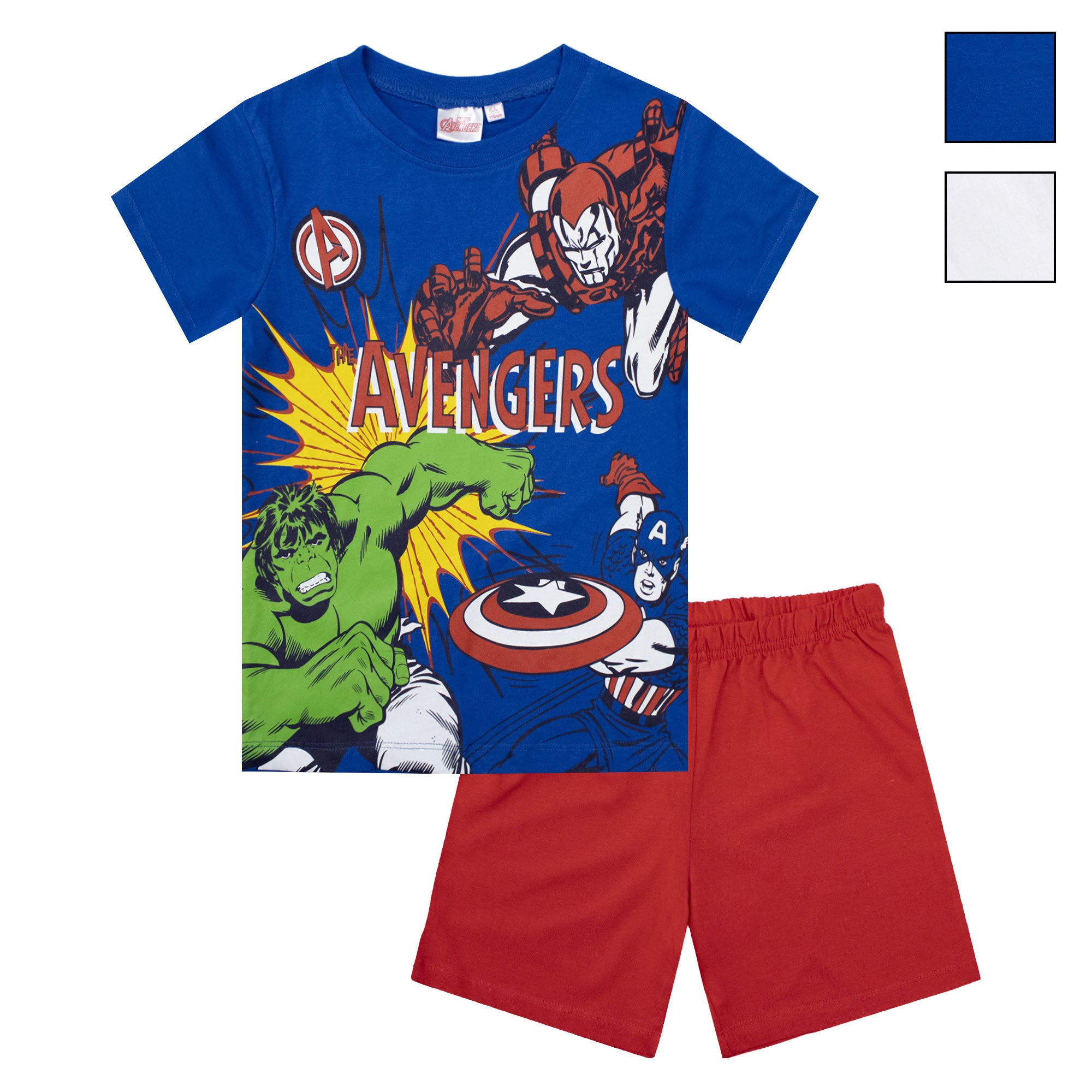 Pigiama bambino Marvel Avengers T-shirt e pantalone corto estivo cotone 6780