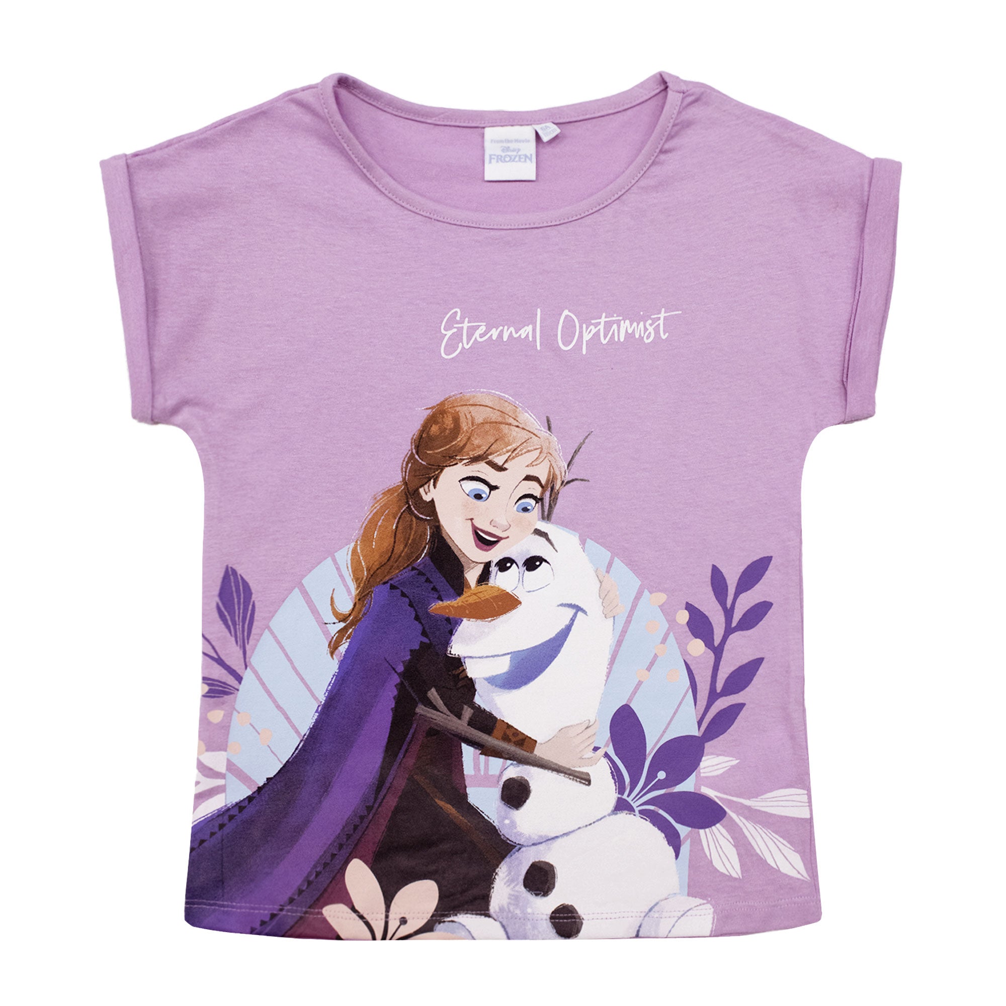 T-shirt Disney Frozen Elsa Olaf maglia maniche corte bambina in cotone 6789