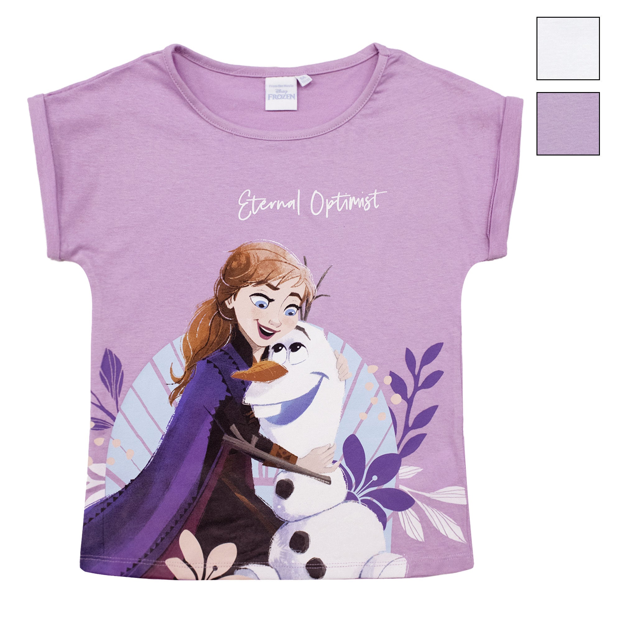 Frozen – La Regina Del Ghiaccio – Maglietta Estiva Da Ragazza Con Elsa E Anna, 100% Cotone, Licenza Ufficiale