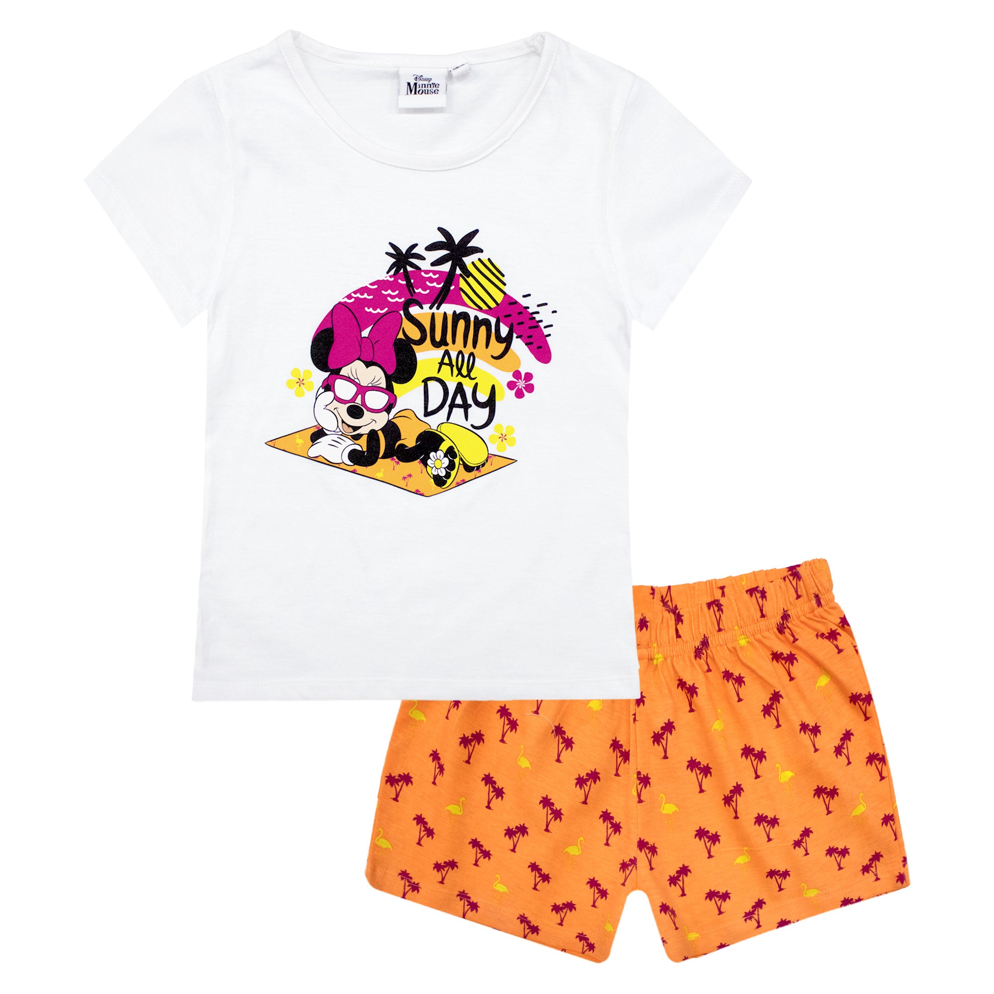 Pigiama bambina Disney Minnie Mouse corto pantaloncino in cotone stampato 6791