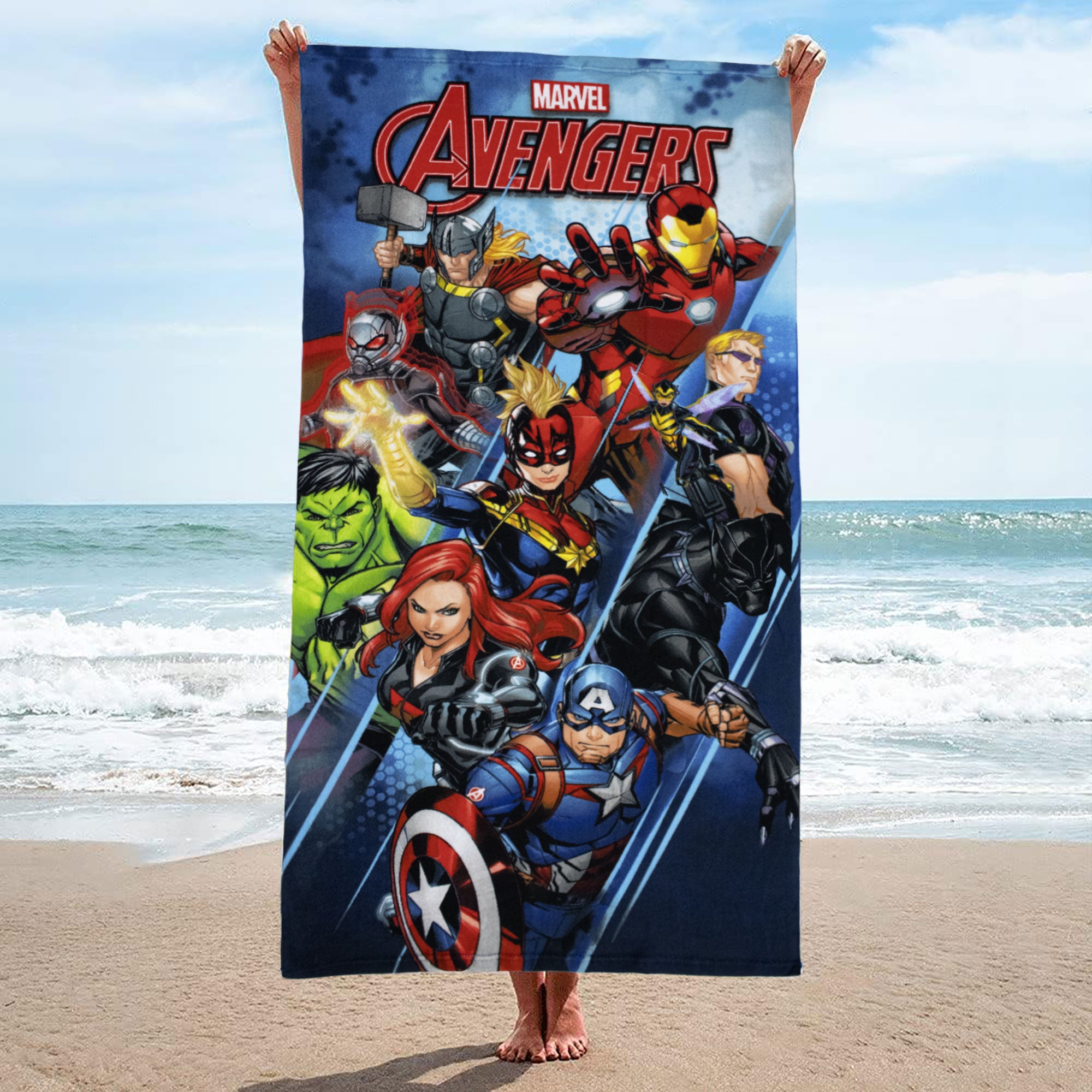 Telo mare Marvel Avengers in microfibra 70x137cm asciugamano piscina 6816