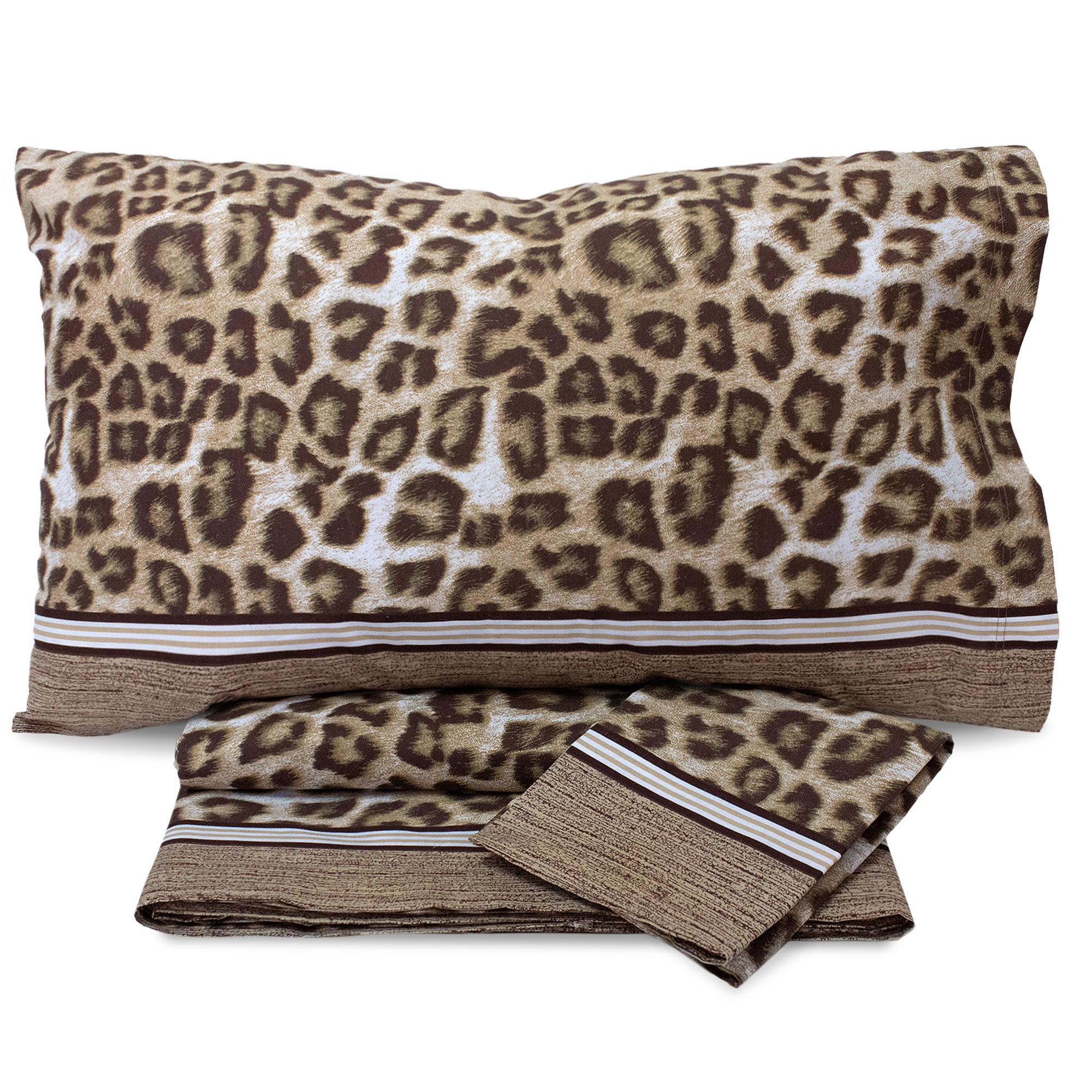 Completo Lenzuola leopardato letto matrimoniale lenzuolo maculato Animalier 6864