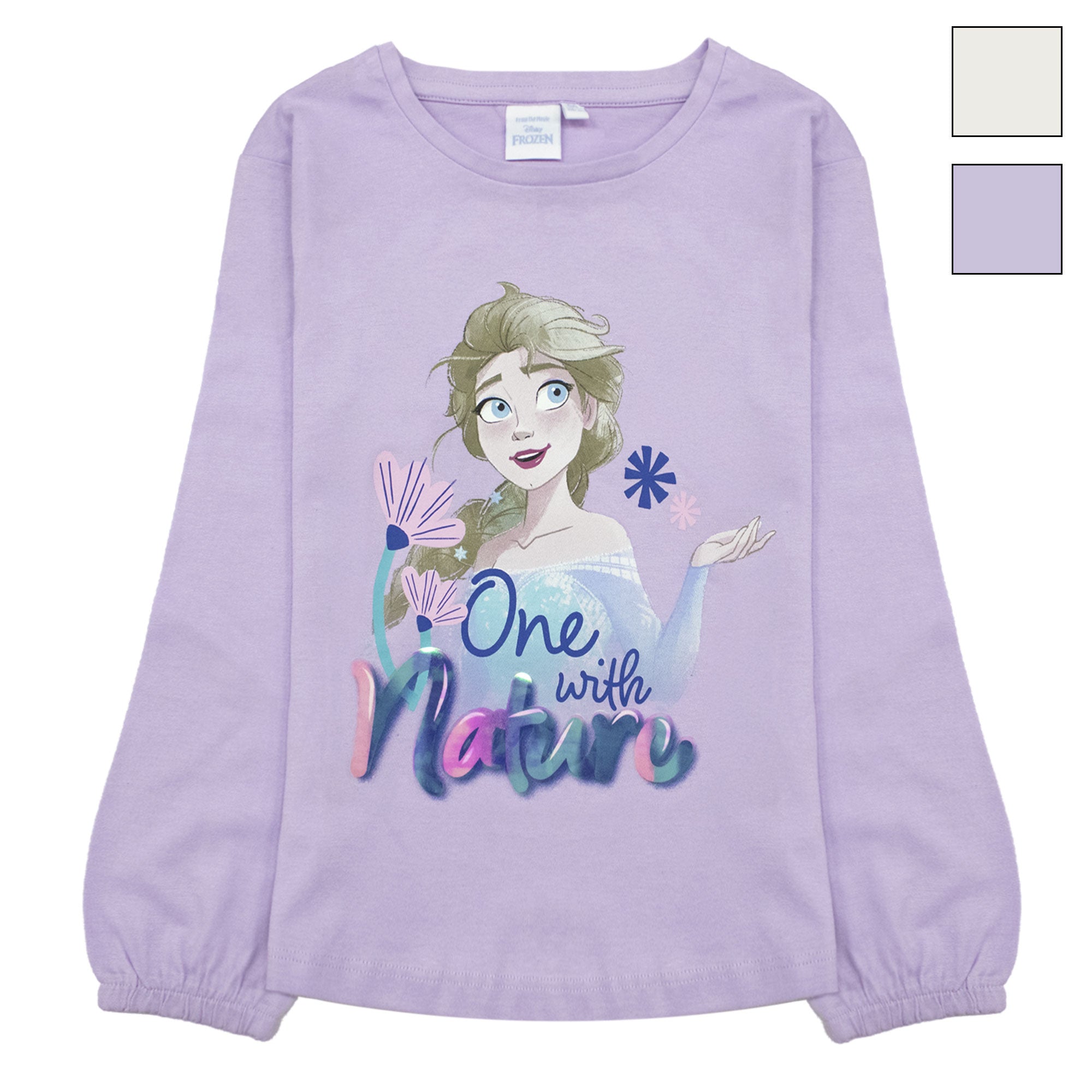 Maglietta Disney Frozen Elsa per bambina maglia maniche lunghe in cotone 6886