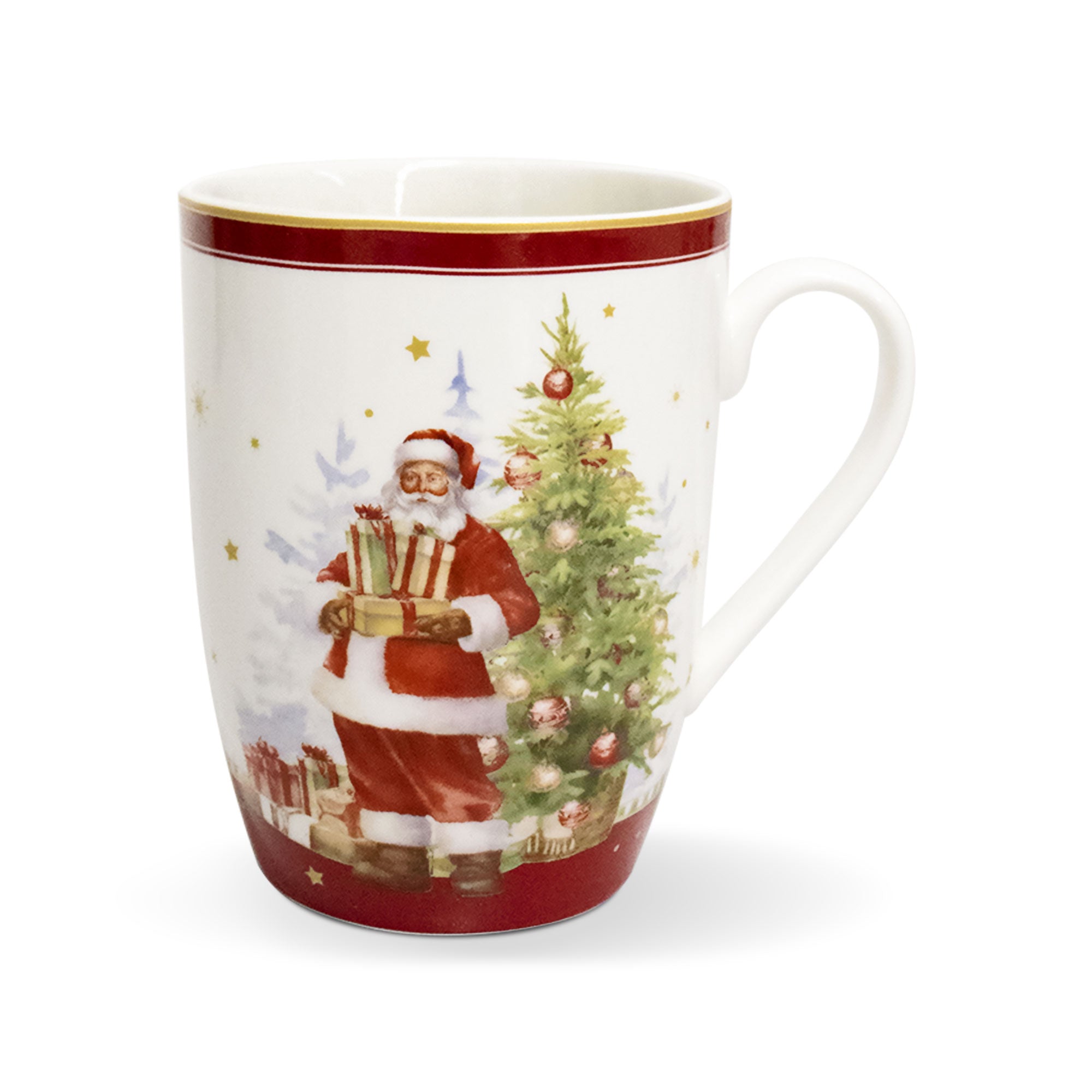 Vintage Weihnachtsbecher Porzellan Weihnachtsmann Dekoration