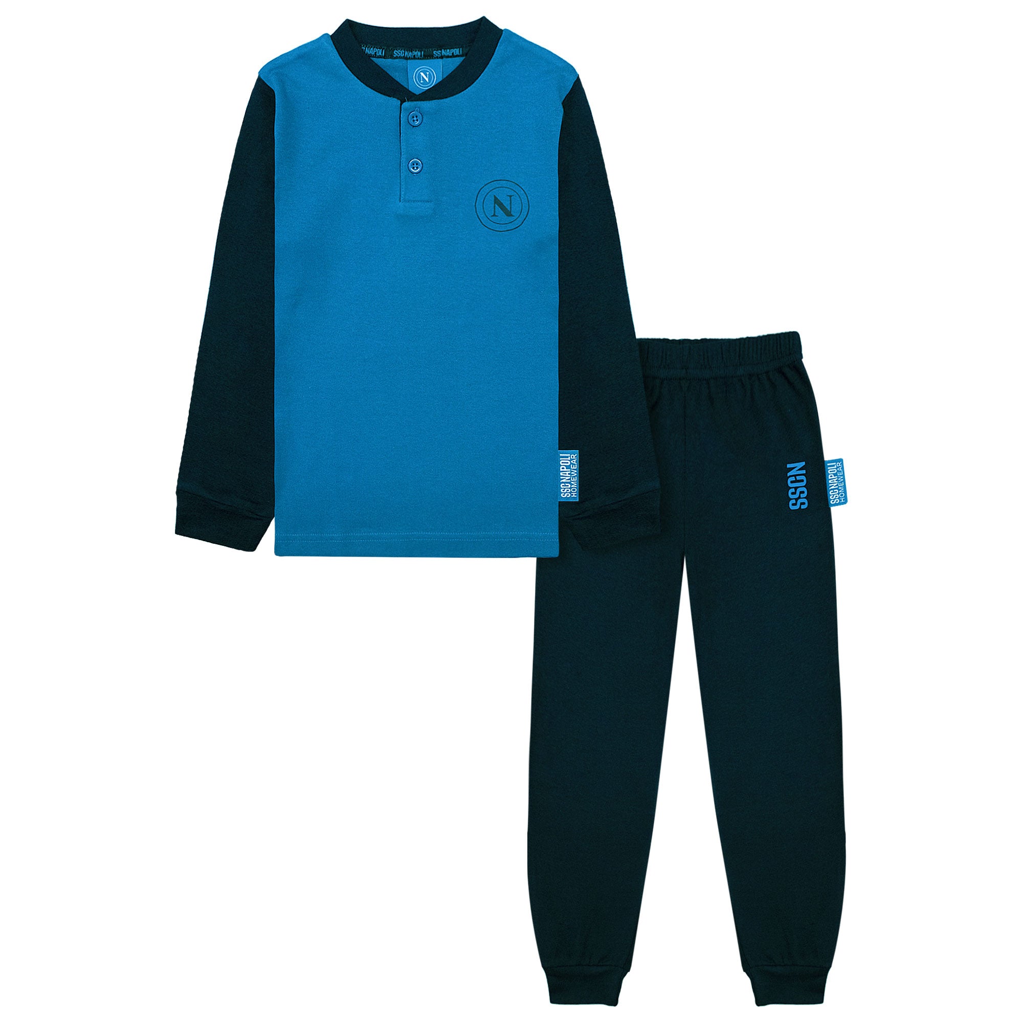 Pigiama SSC Napoli in caldo cotone a maniche lunghe per bambino e adulto 7024