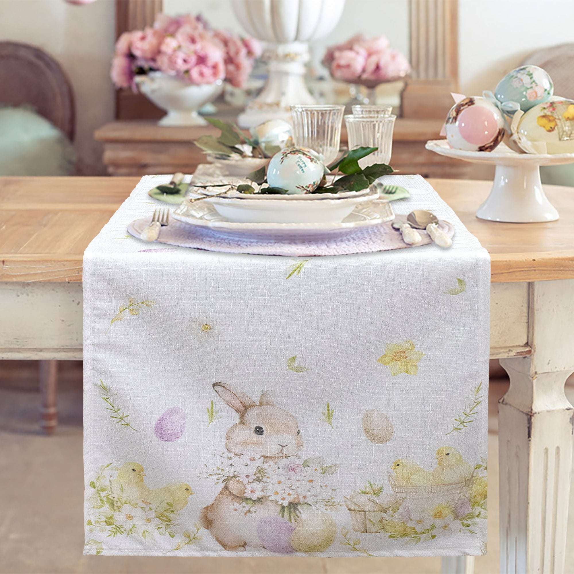 Runner Pasquale Centrotavola Pasqua primavierile 40x140cm stampa digitale 7052
