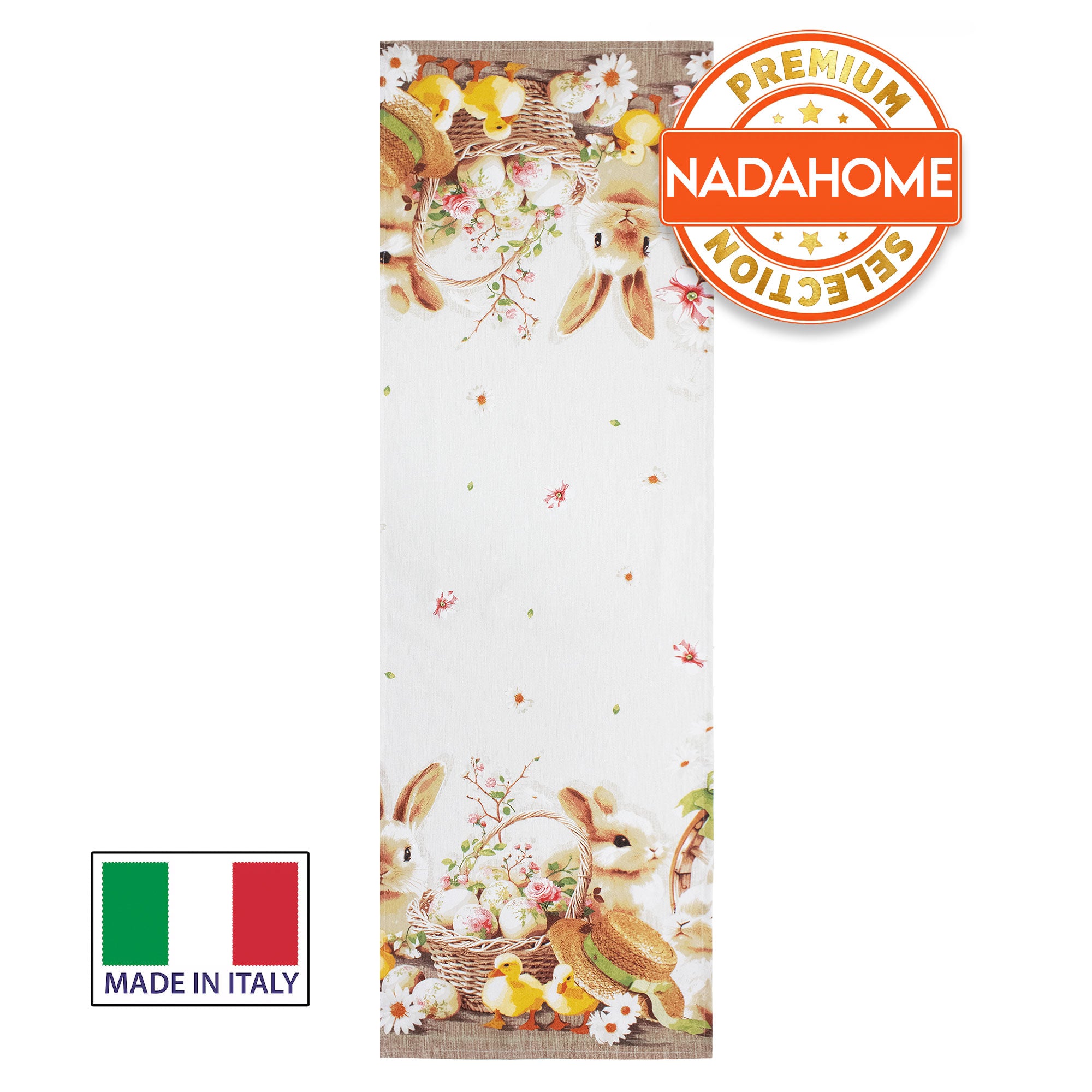 Runner Pasquale Centrotavola Pasqua primavierile 40x140cm in cotone 7060