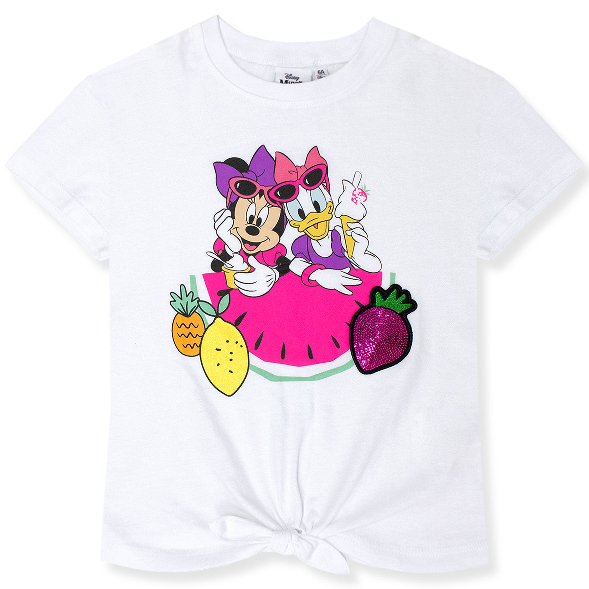 T-shirt Disney Minnie Mouse e Paperina bambina maglia maniche corte cotone 7091