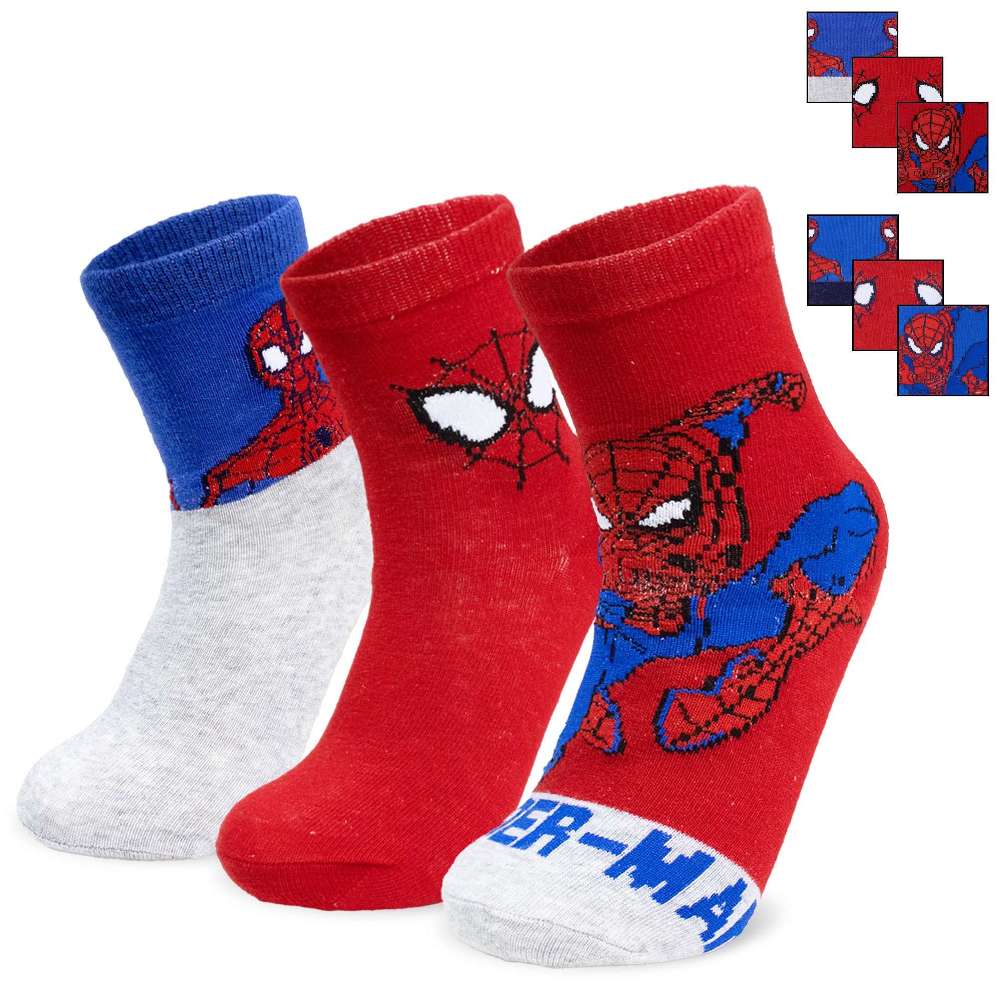 Calzini per bambino Marvel Spiderman set 3 paia di calze in cotone bimbo 7113