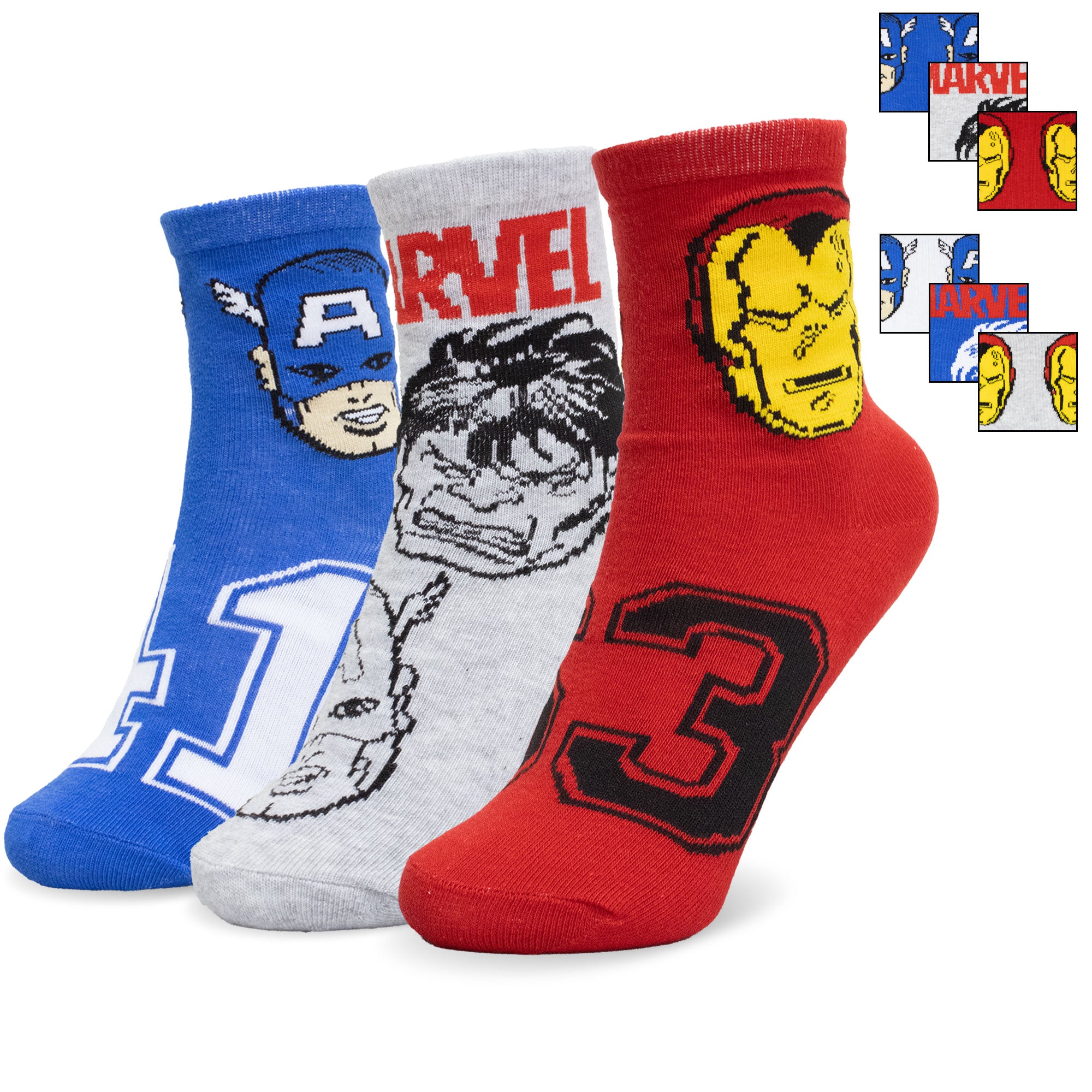 Calzini per bambino Marvel Avengers set 3 paia di calze in cotone bimbo 7114