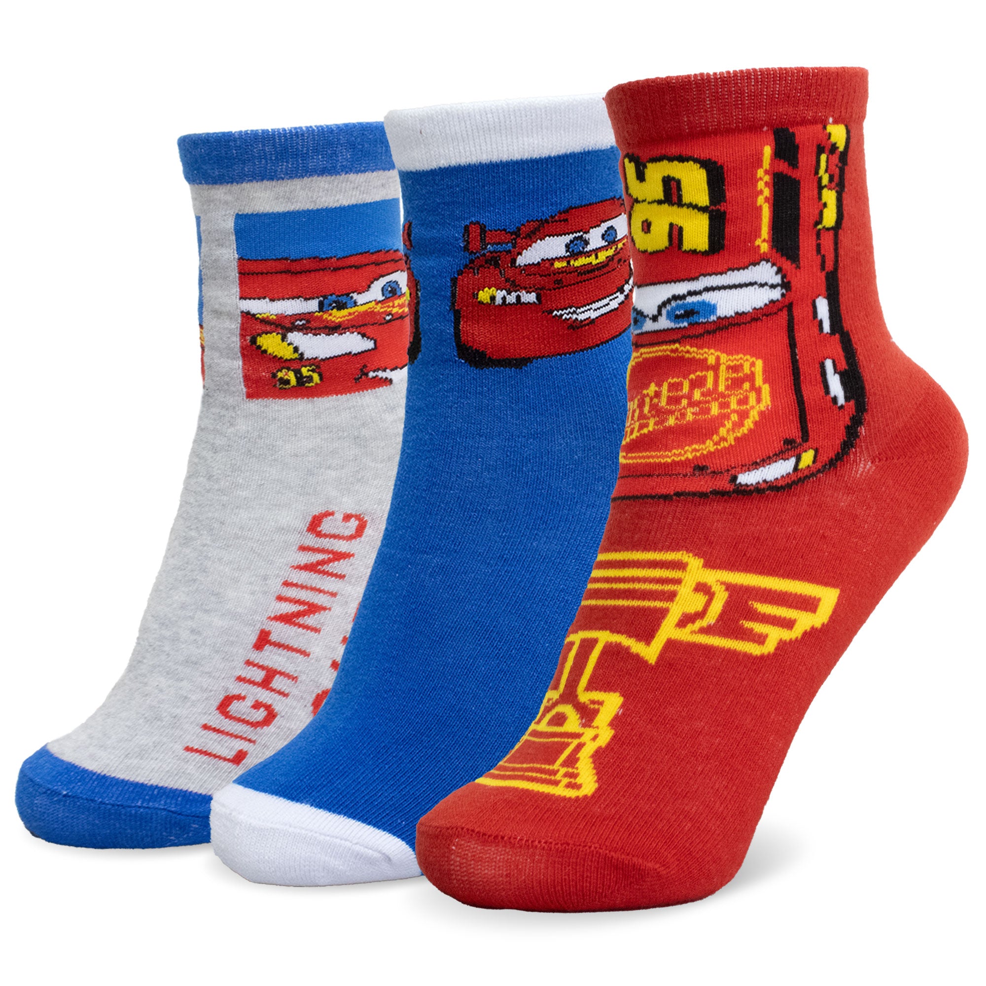 Calzini per bambino Disney Cars Saetta set 3 paia di calze in cotone bimbo 7115