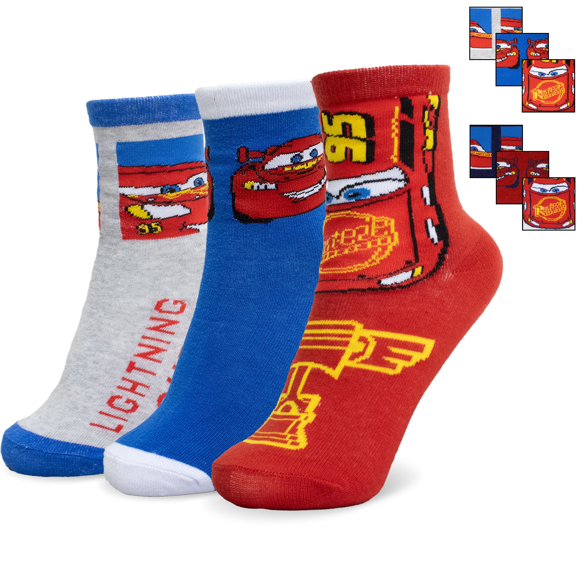 Calzini per bambino Disney Cars Saetta set 3 paia di calze in cotone bimbo 7115