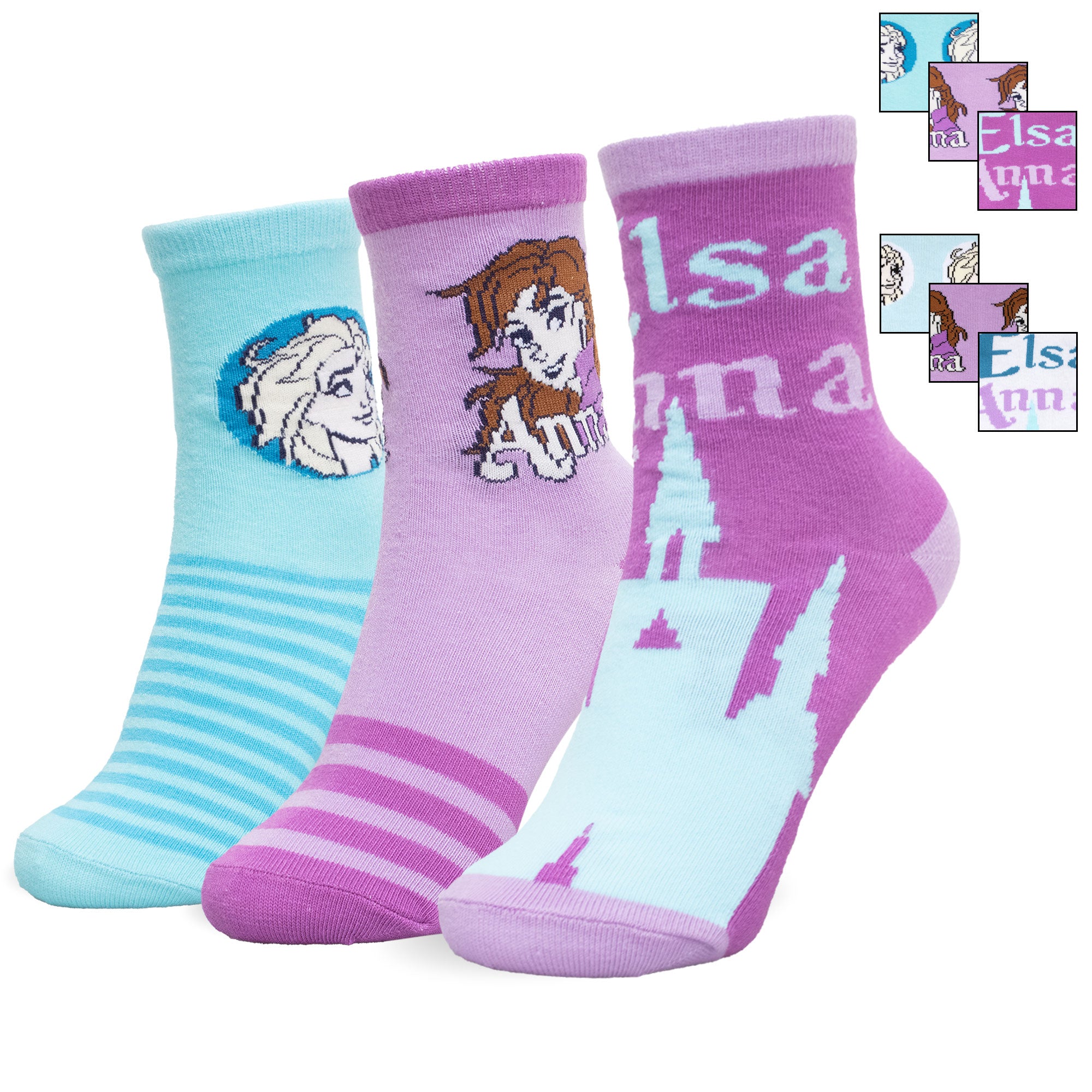 Calzini per bambina Disney Frozen Elsa set 3 paia di calze in cotone bimba 7116