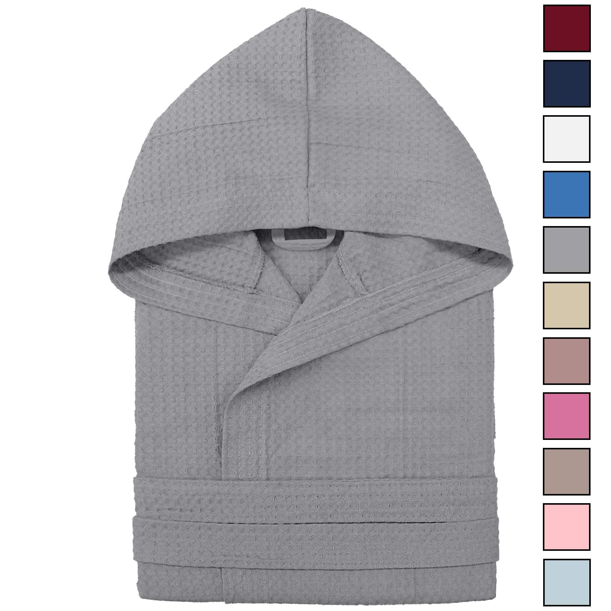 Accappatoio Nido d’Ape Unisex Uomo Donna leggero con Cappuccio e tasche 7130