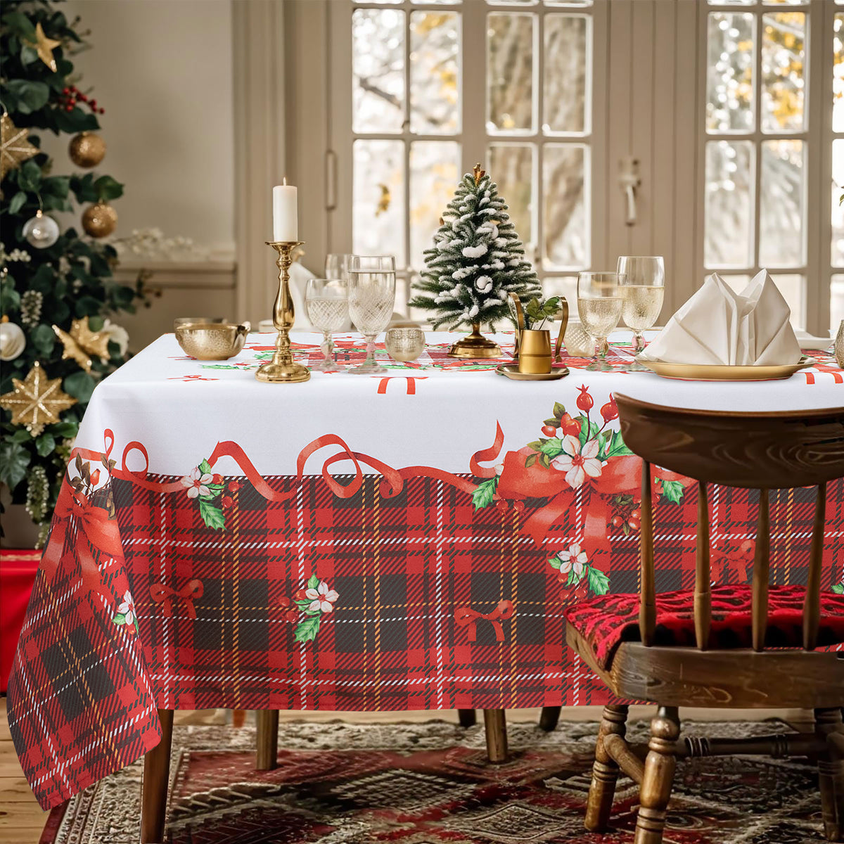 Tovaglia Natalizia stampa Digitale copritavolo Decoro Natale varie misure 7133