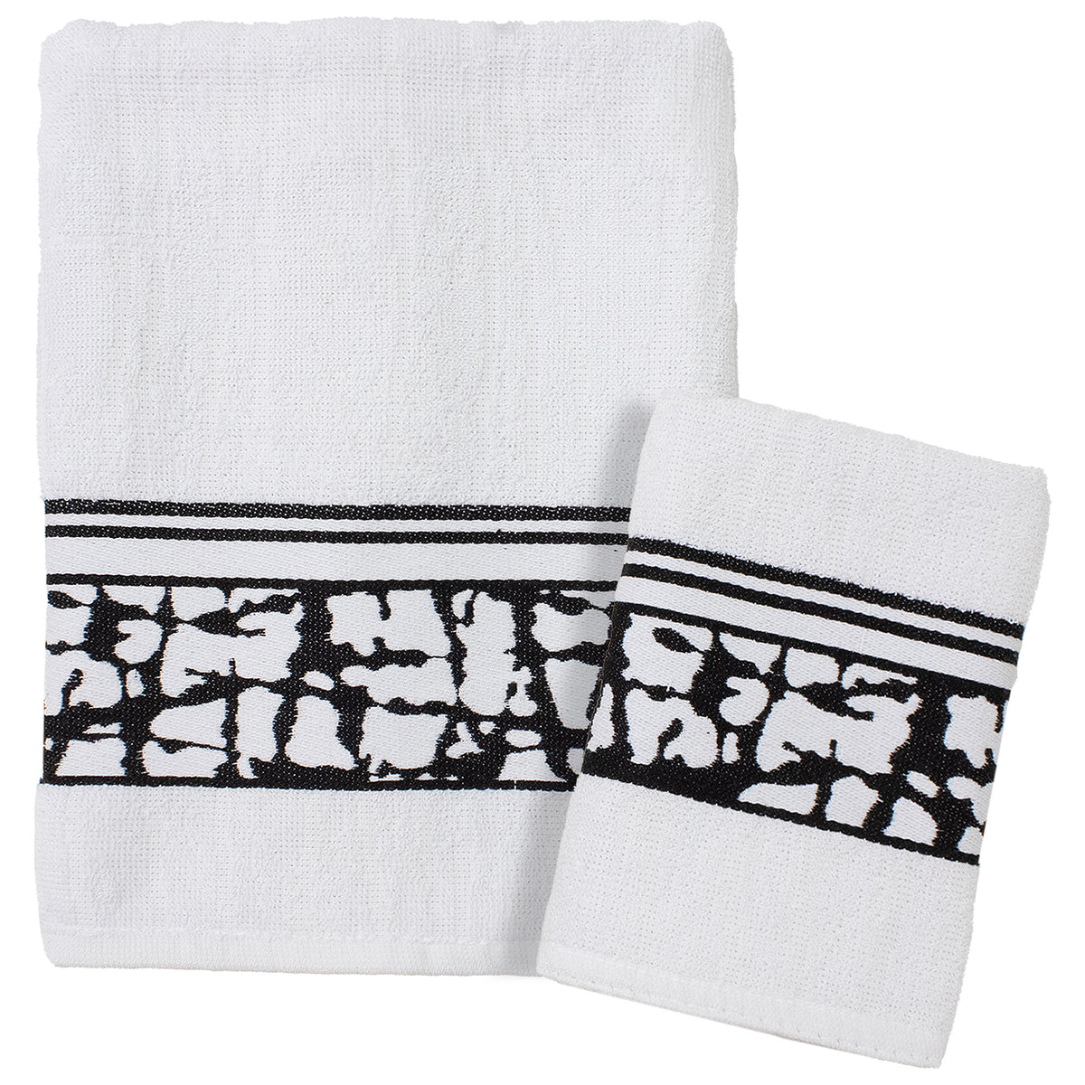 Asciugamani bagno set viso e bidet in spugna cotone jacquard 1+1 ricamate 7175