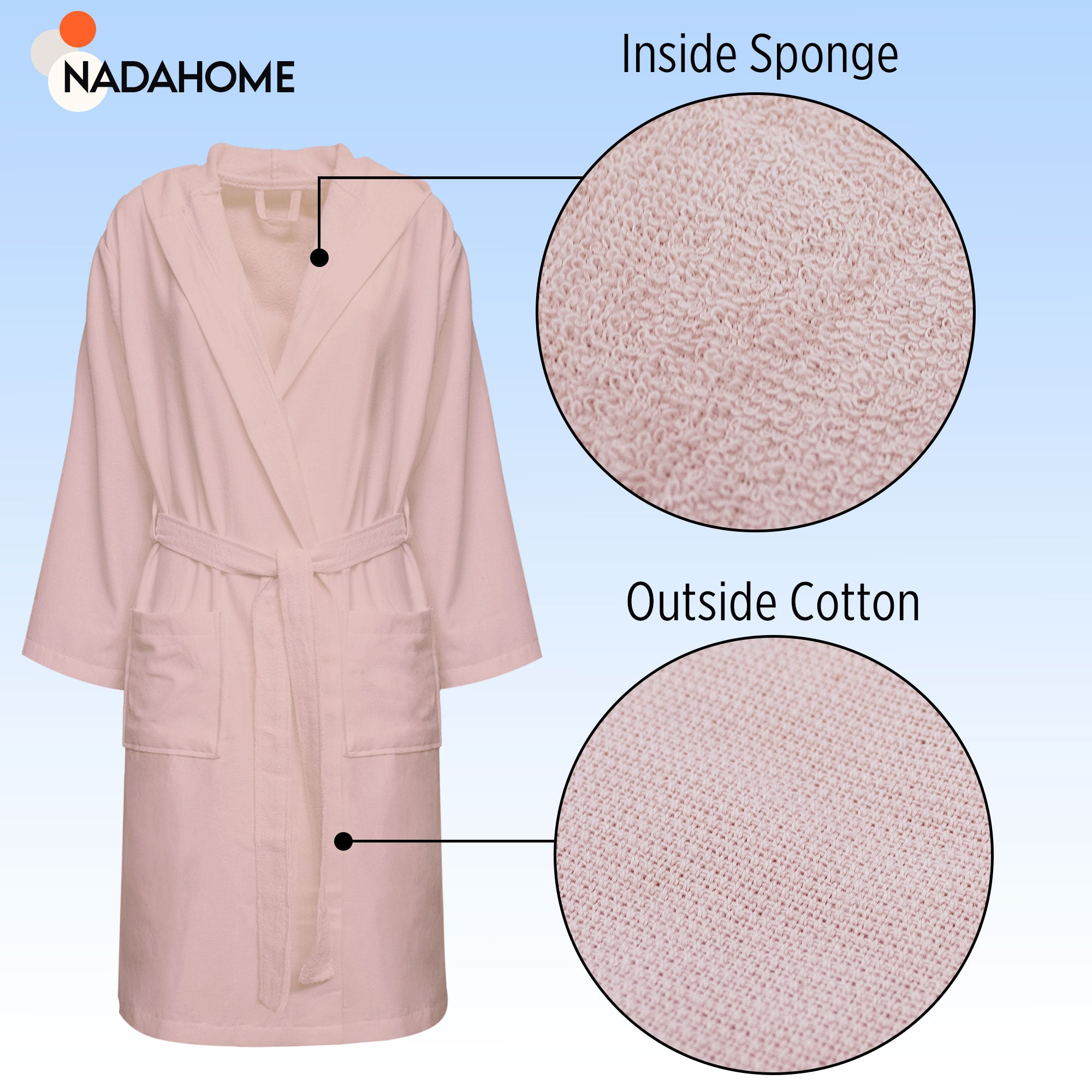 Accappatoio in microspugna uomo donna in Cotone con Cappuccio Bagno Unisex 0064