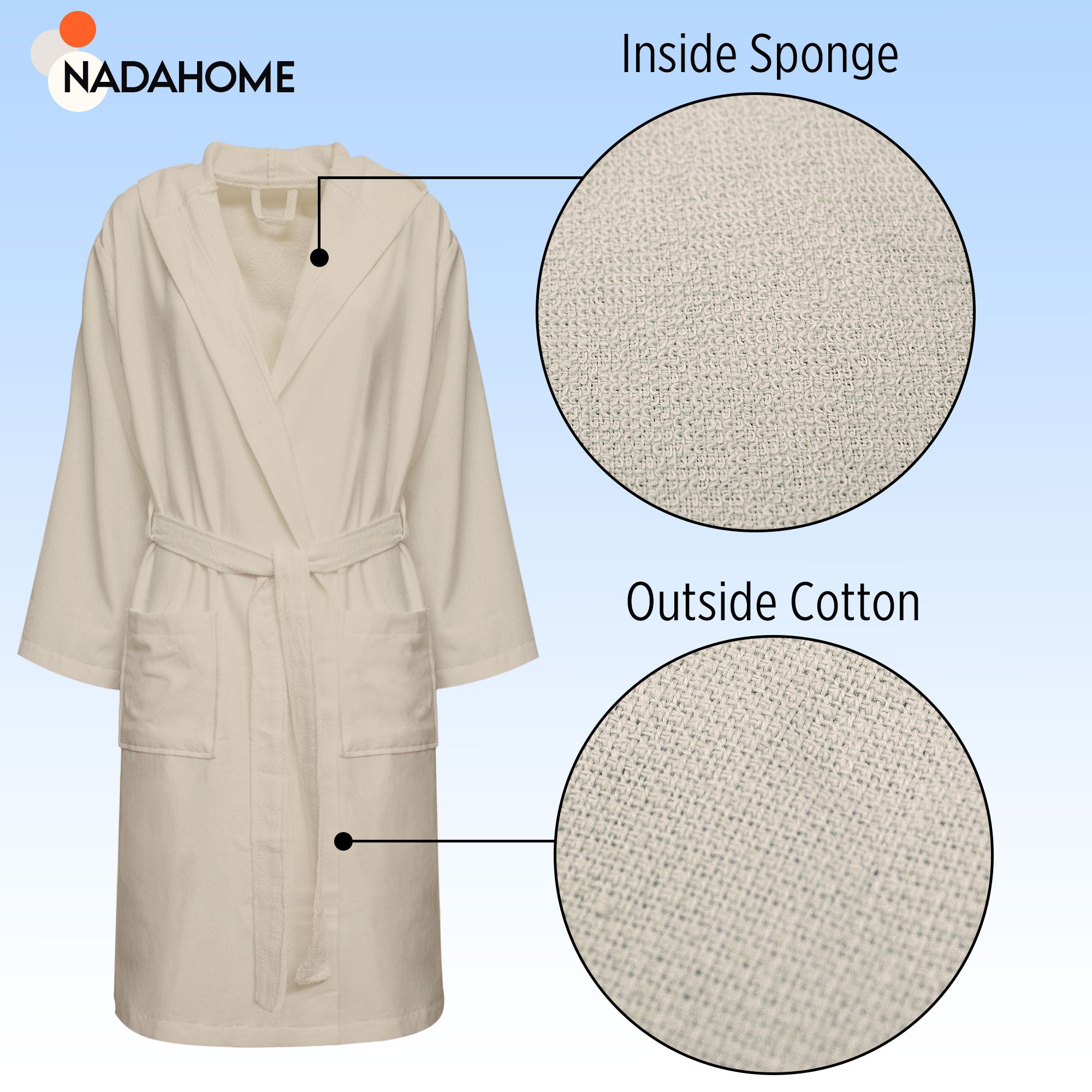 Accappatoio in microspugna uomo donna in Cotone con Cappuccio Bagno Unisex 0064