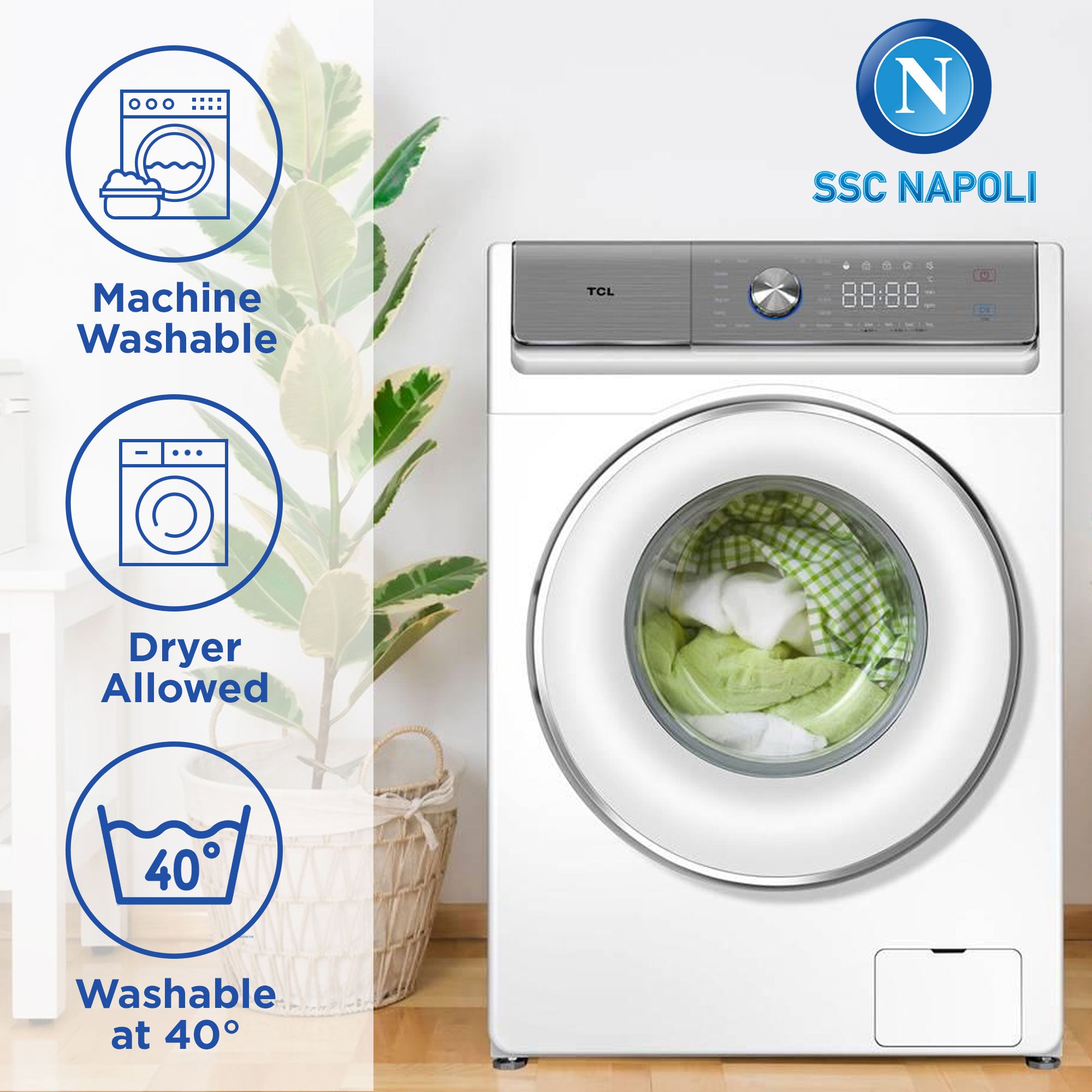 Lenzuola Ufficiali SSC Napoli - Set 2 Pezzi Singolo, Cotone, Azzurro-bianco - Foto 9