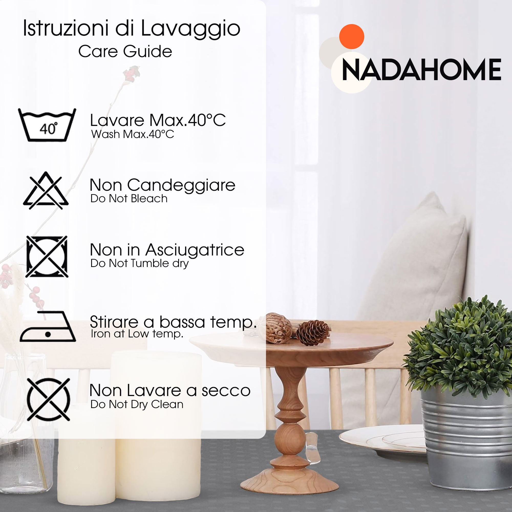 Tovaglia Servizio da Tavola + Tovaglioli 24 Posti Damina in Cotone 0544