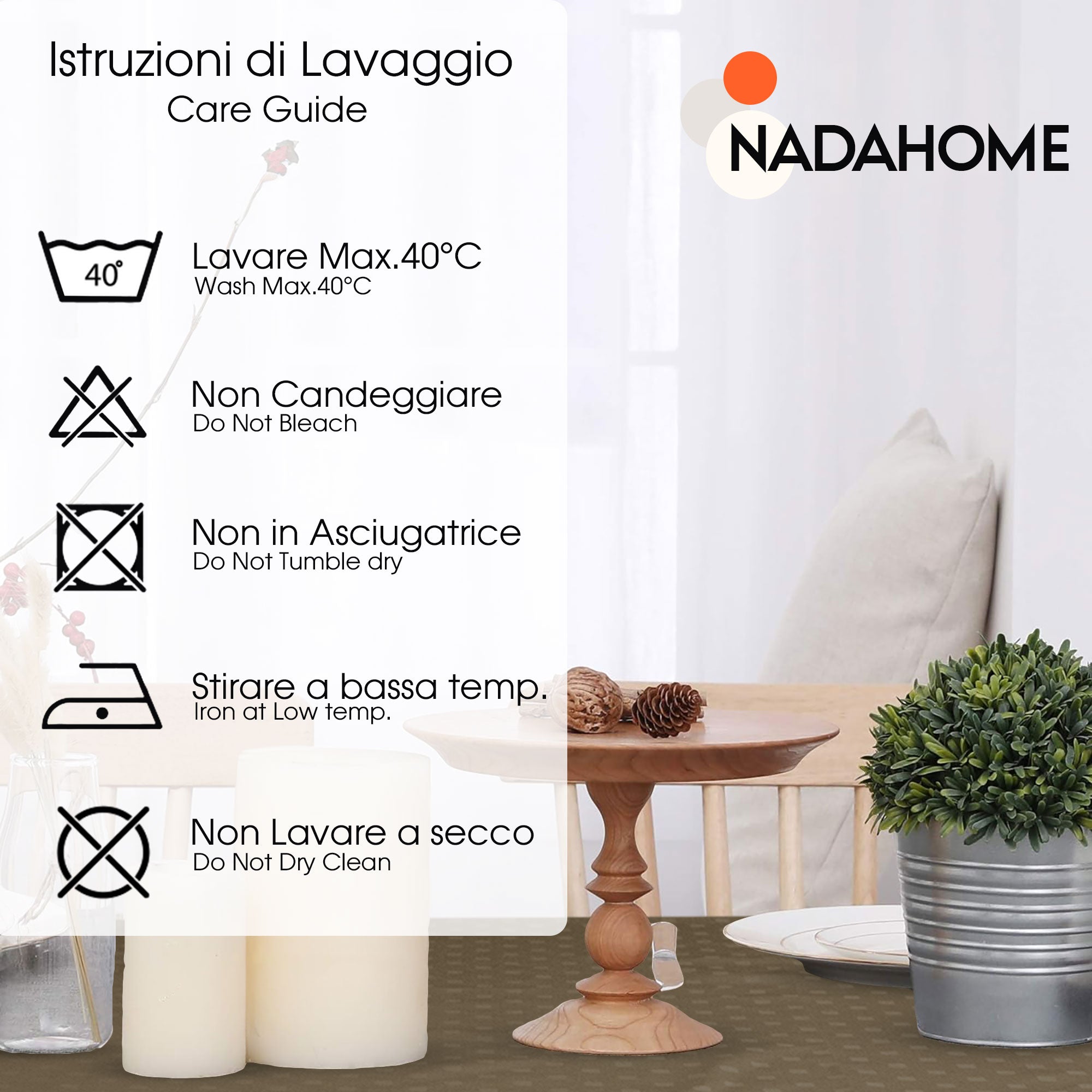 Tovaglia Servizio da Tavola + Tovaglioli 12 Posti Damina in Cotone 0543