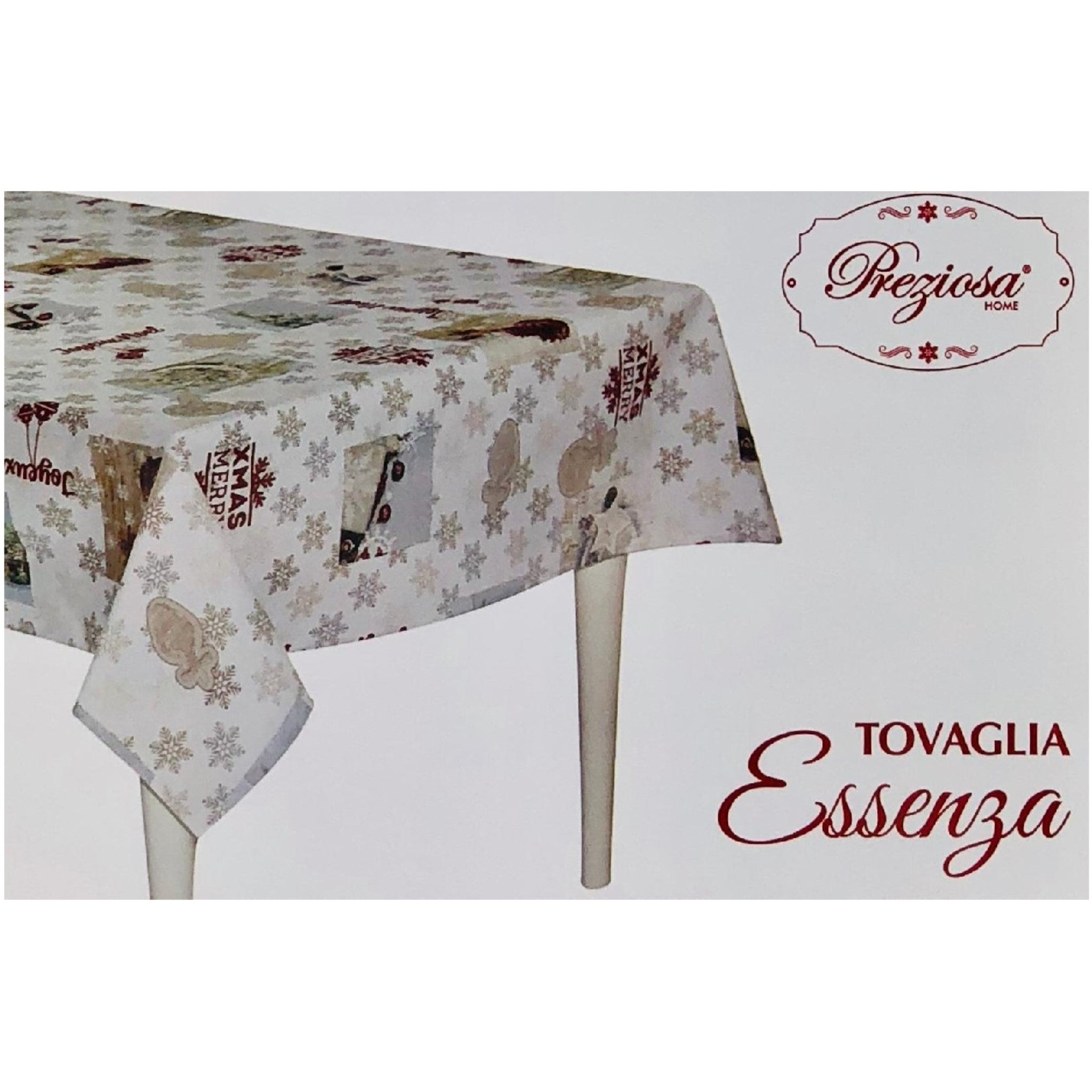 Tovaglia Natalizia Preziosa Home stampata con decori di Natale varie misure 0651